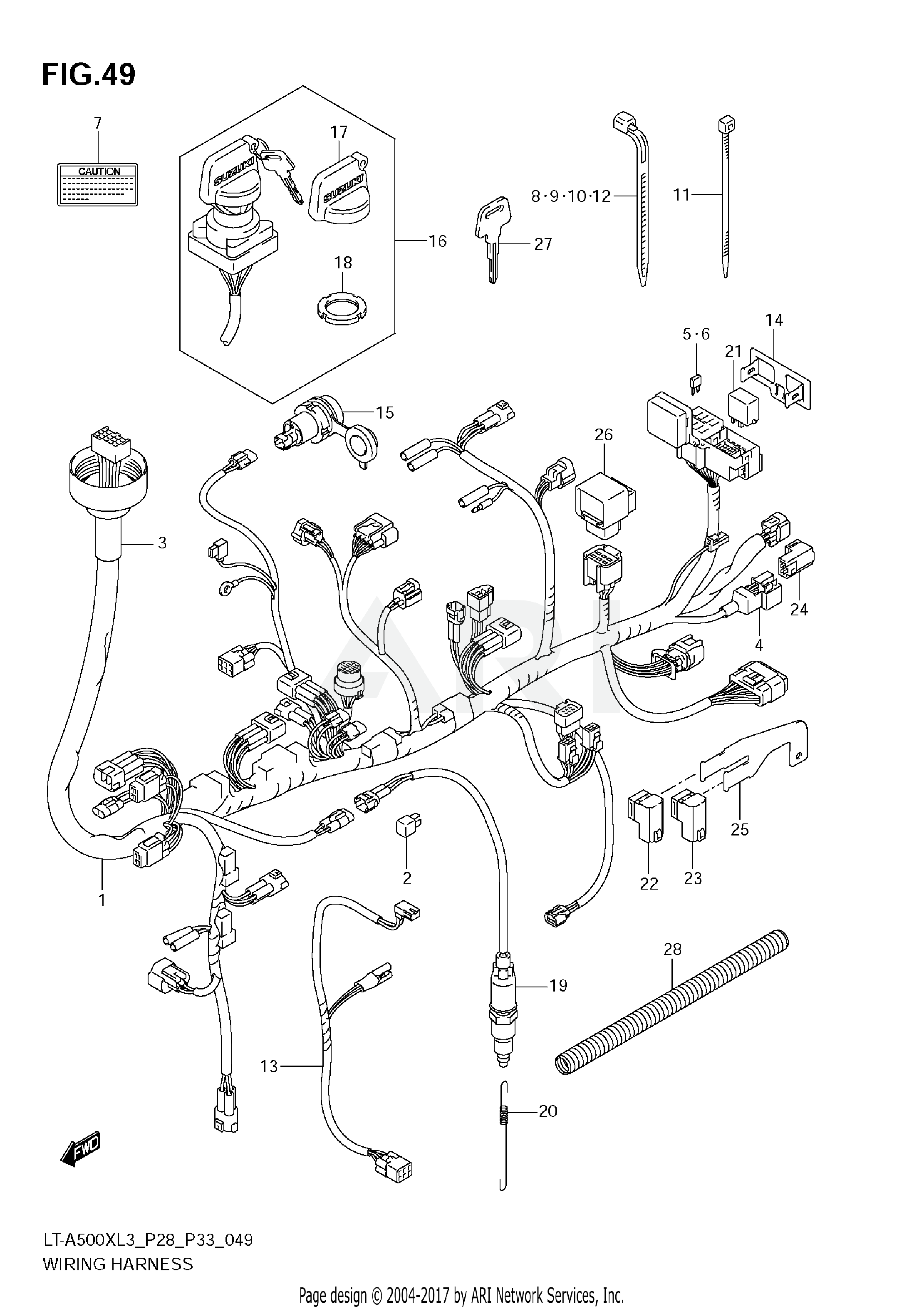 WIRING HARNESS (LT-A500XZL3 E33)