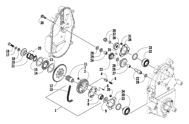 DRIVE/REVERSE DROPCASE ASSEMBLY