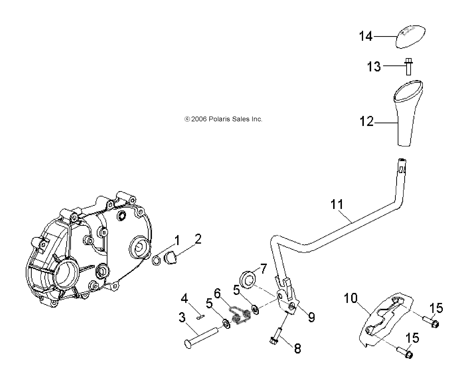 DRIVE TRAIN, TRANSMISSION SHIFT LEVER - A11FA09AA (49ATVSHIFT07OTLW90)