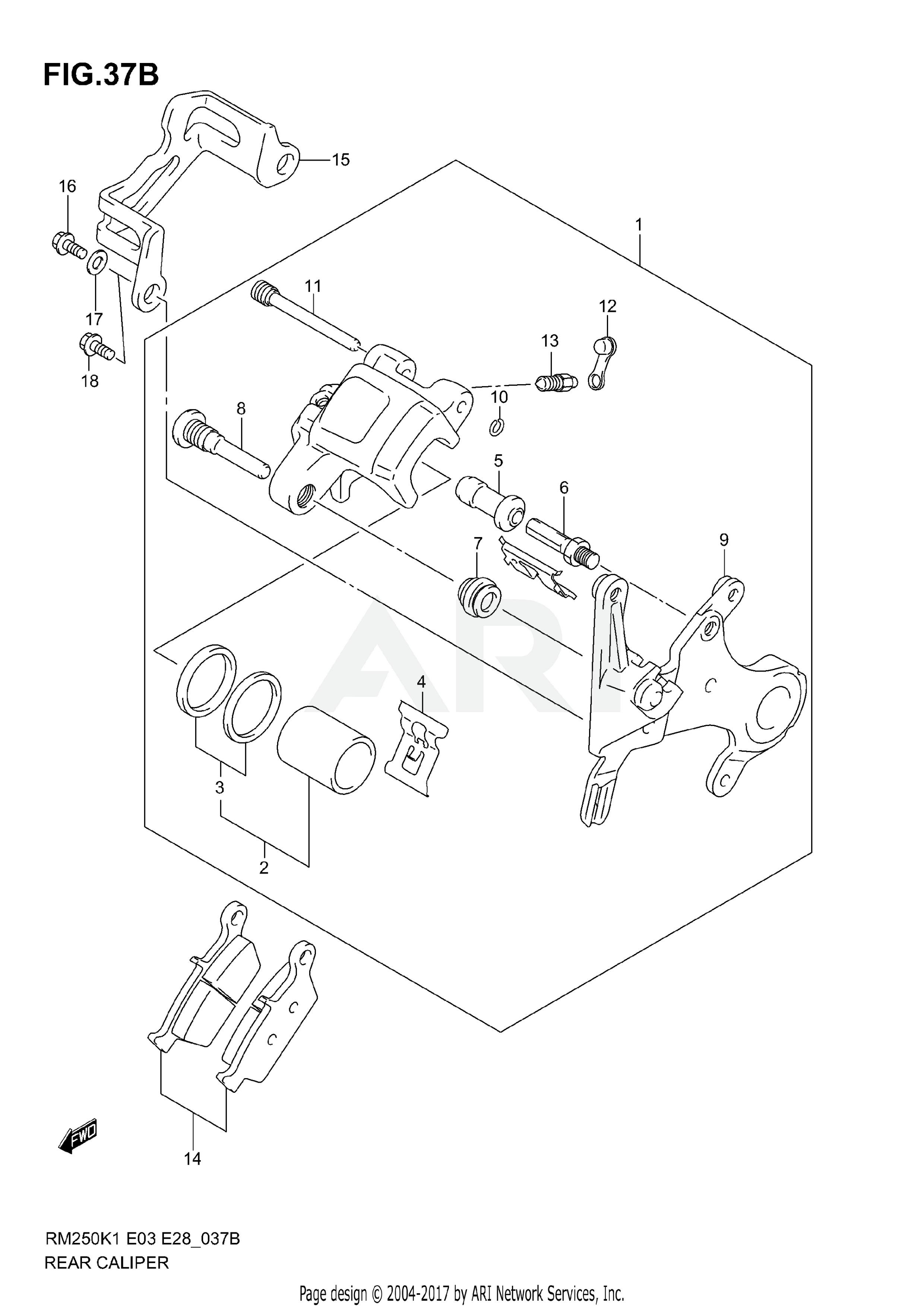 REAR CALIPER (MODEL K5/K6)