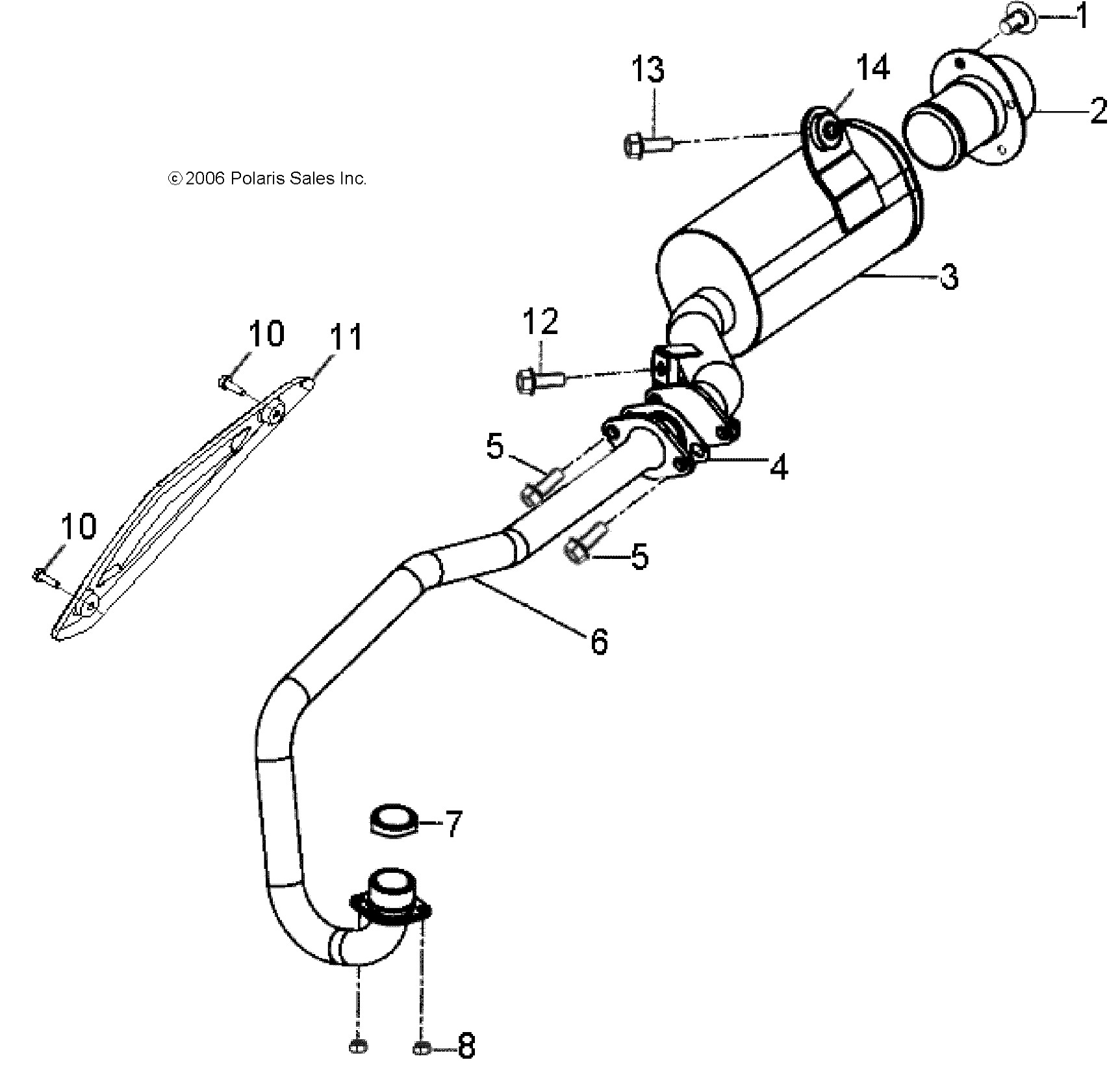 ENGINE, EXHAUST - A11KA09AB/AD (49ATVEXHAUST09OUT90)