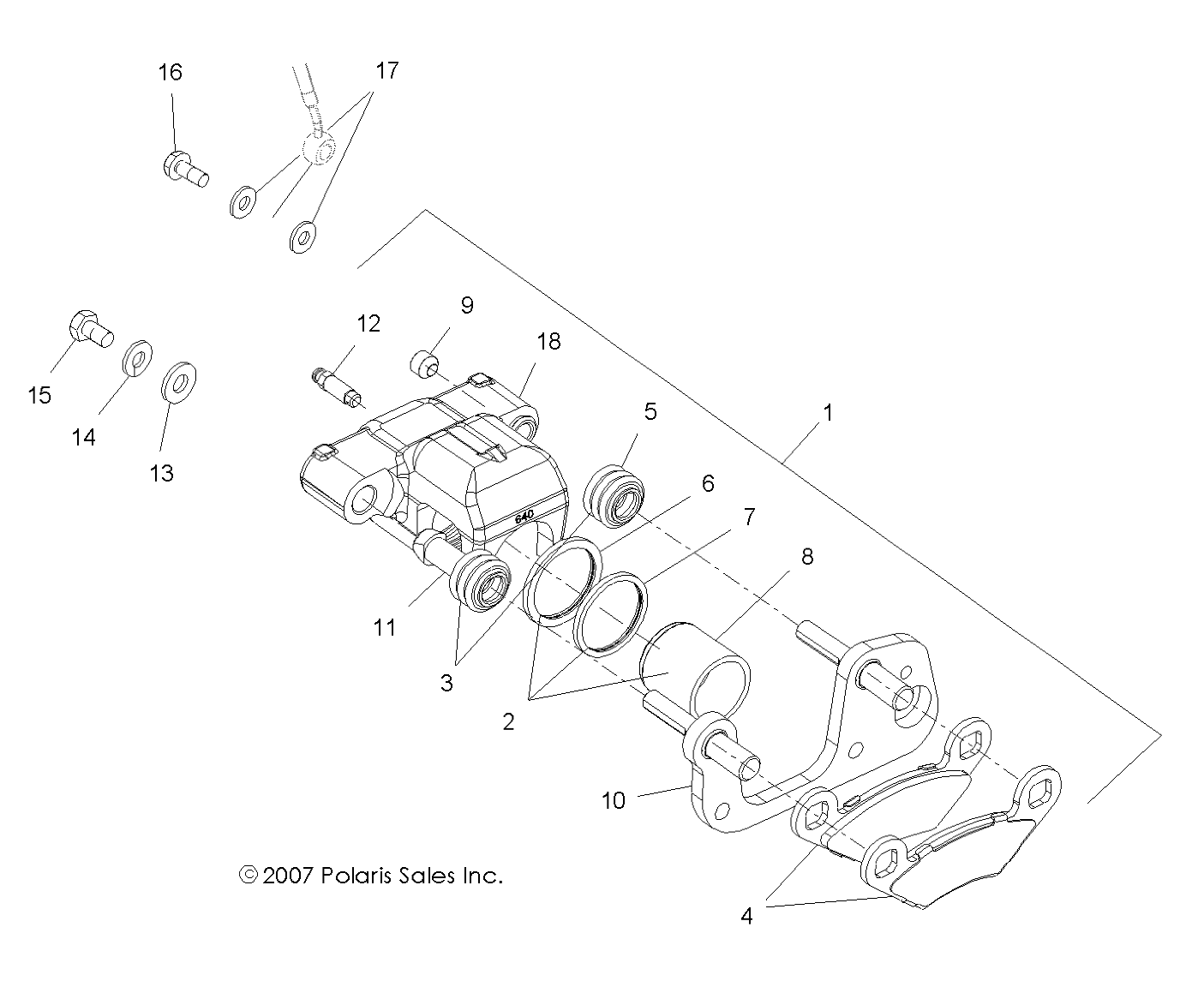 BRAKES, FRONT CALIPER - A09BG50AA (49ATVBRAKEFRT08SCRAM)