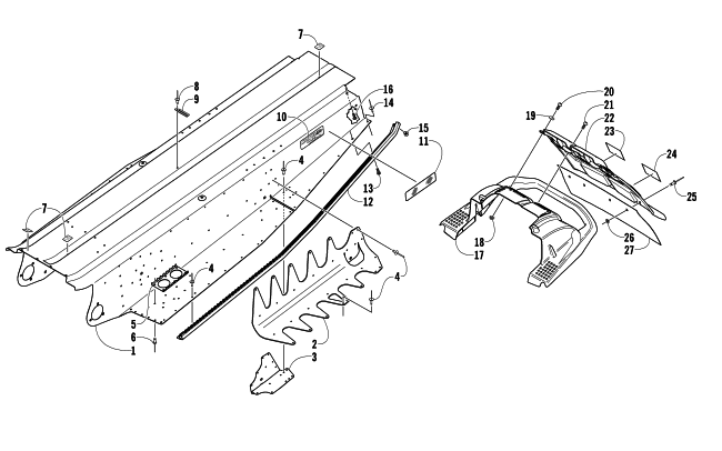 TUNNEL, REAR BUMPER, AND TAILLIGHT ASSEMBLIES