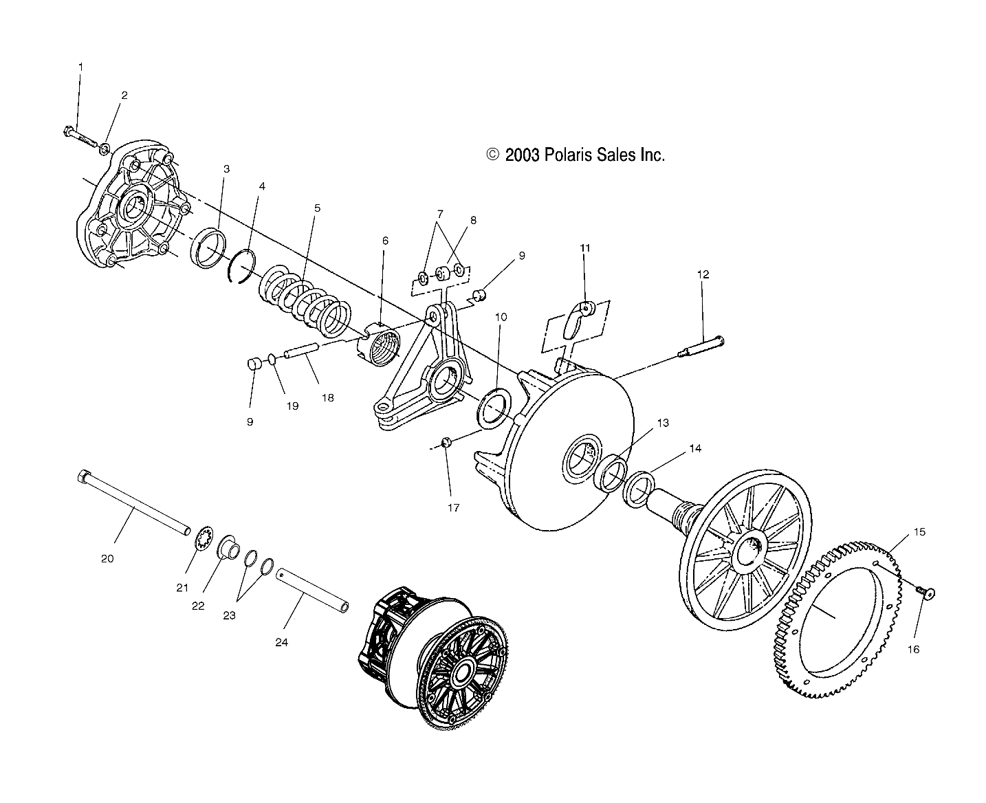 DRIVE CLUTCH (ELECTRIC START MODELS) - S04ND4BS/BSA (4988678867B11)