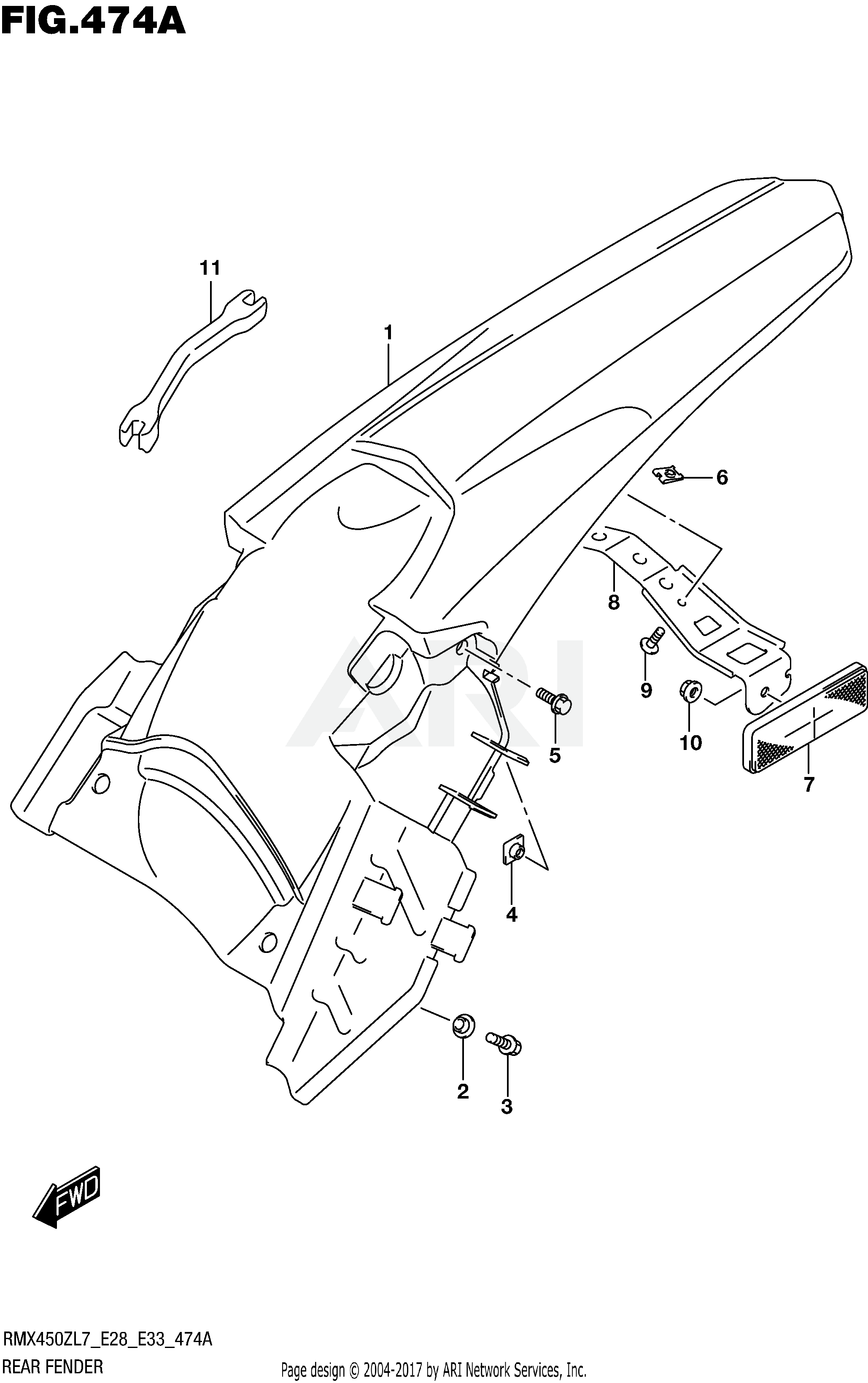 REAR FENDER (RMX450ZL7 E28)