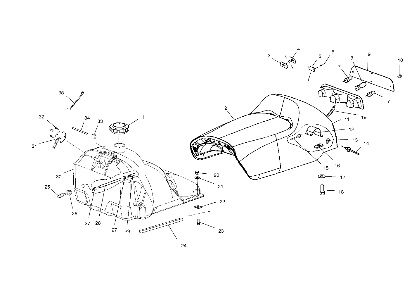 SEAT AND GAS TANK - S01ND8BS (4962426242A004)