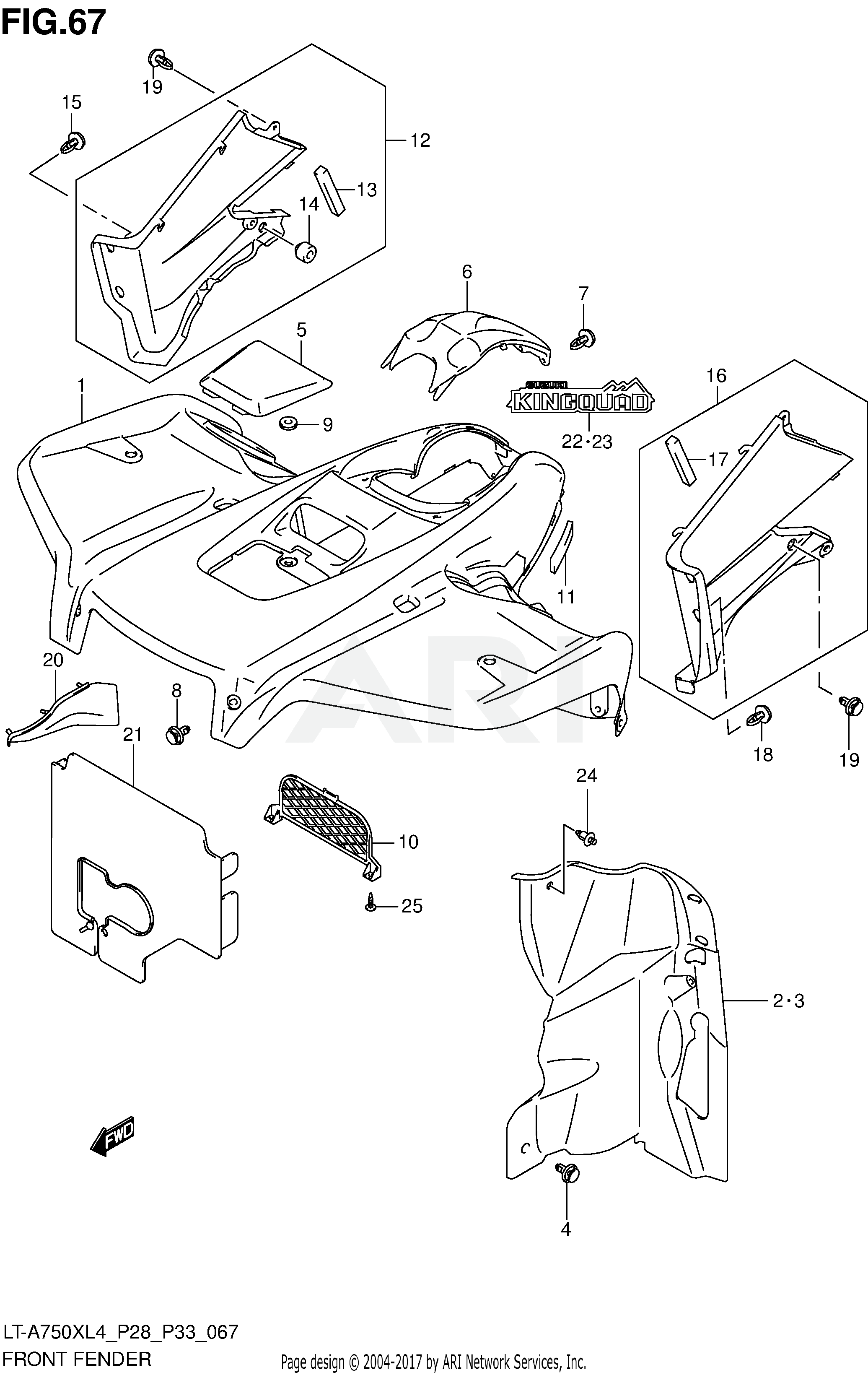 FRONT FENDER (LT-A750XZL4 P33)