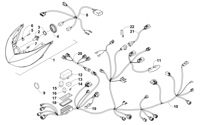 HEADLIGHT AND WIRING ASSEMBLIES