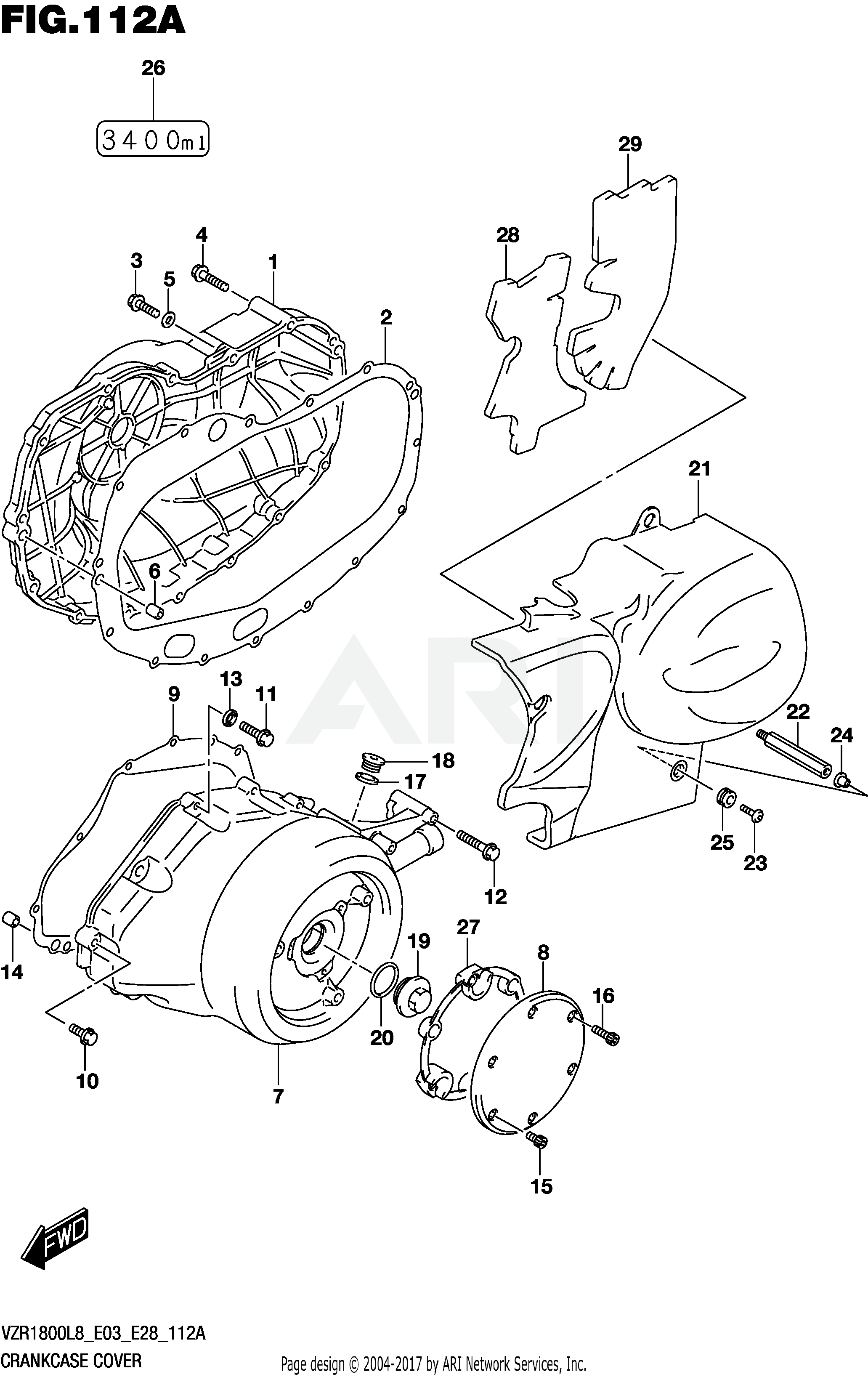 CRANKCASE COVER (VZR1800L8 E28)