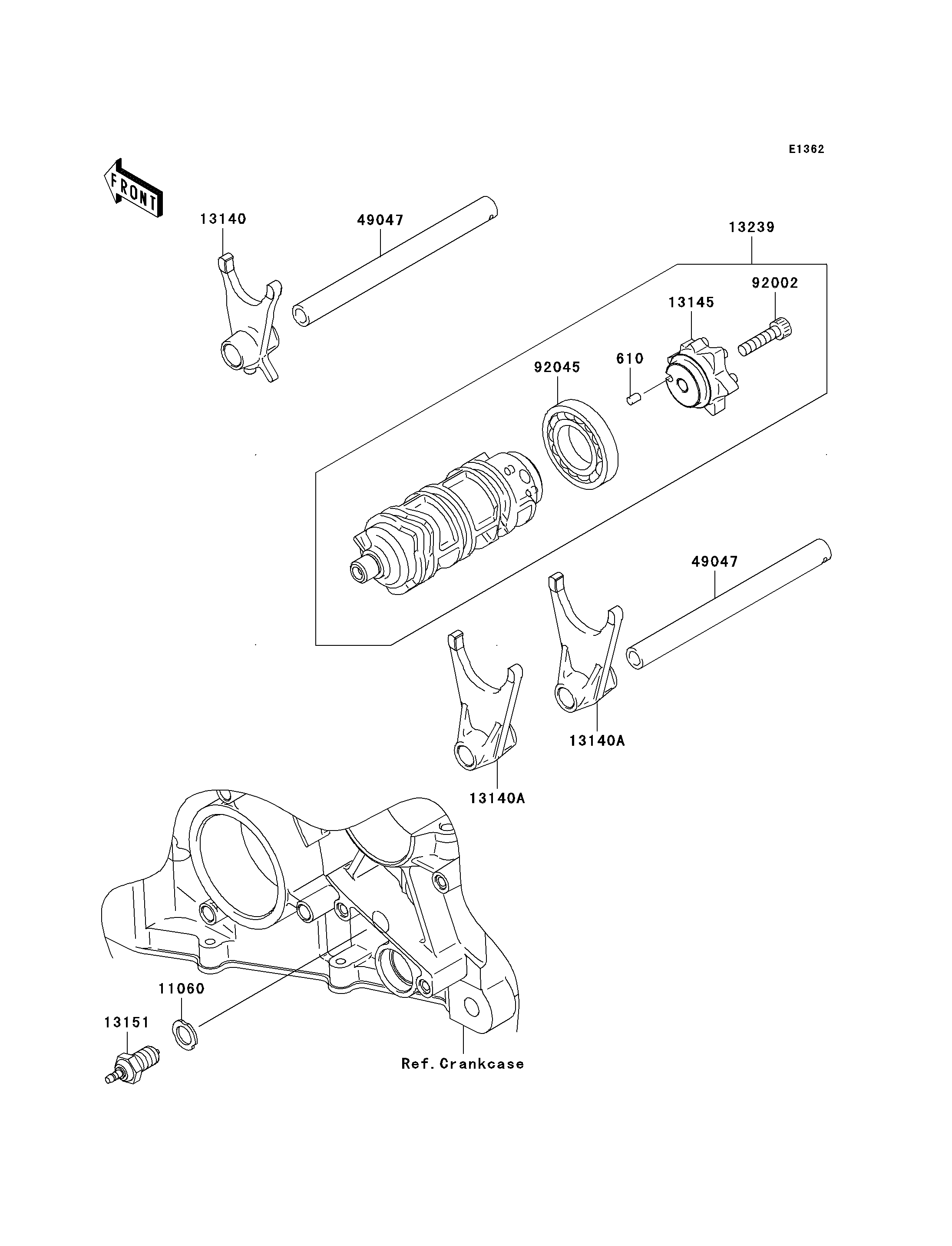 Gear Change Drum/Shift Fork(s)