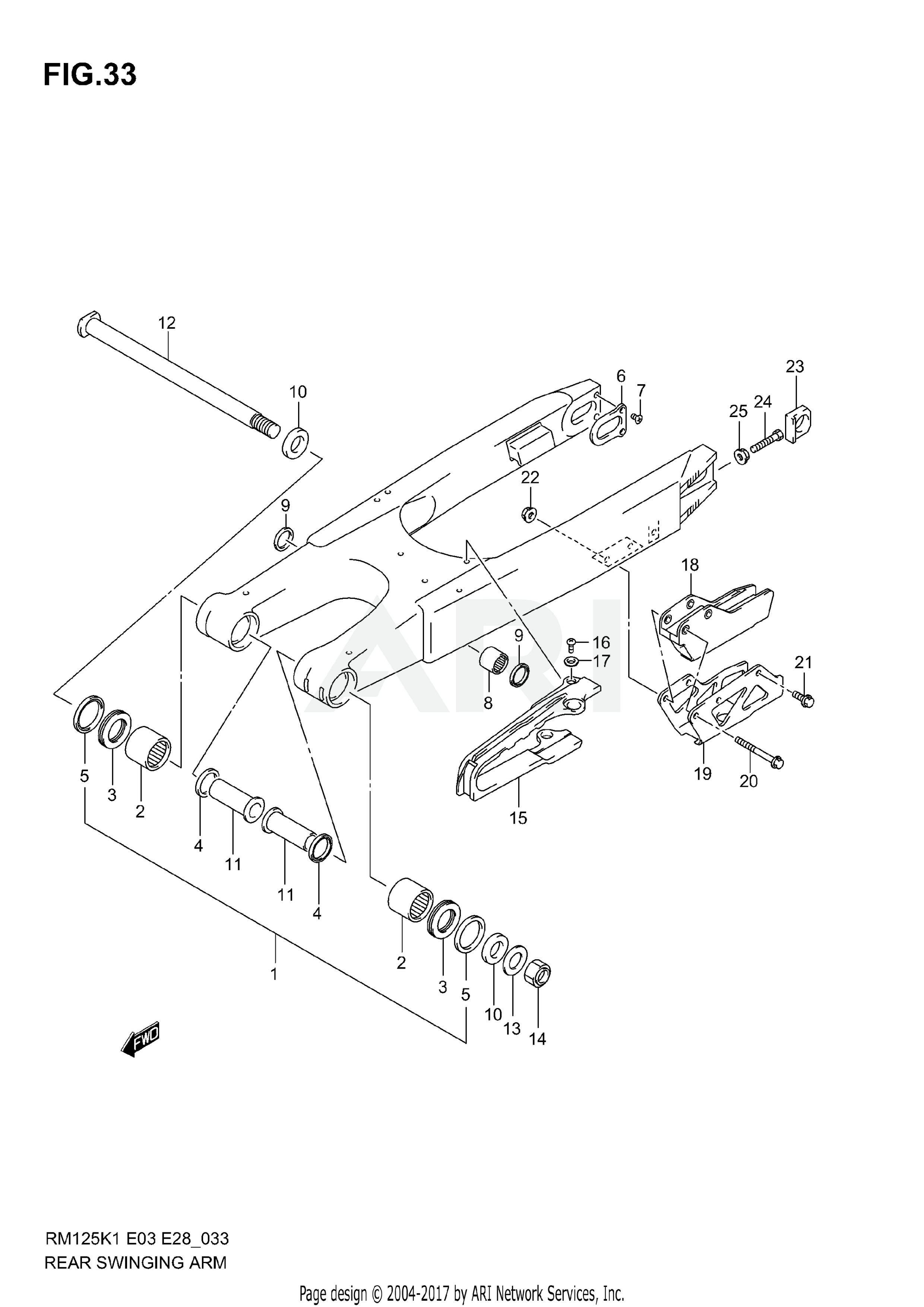 REAR SWINGING ARM (MODEL K1/K2/K3)