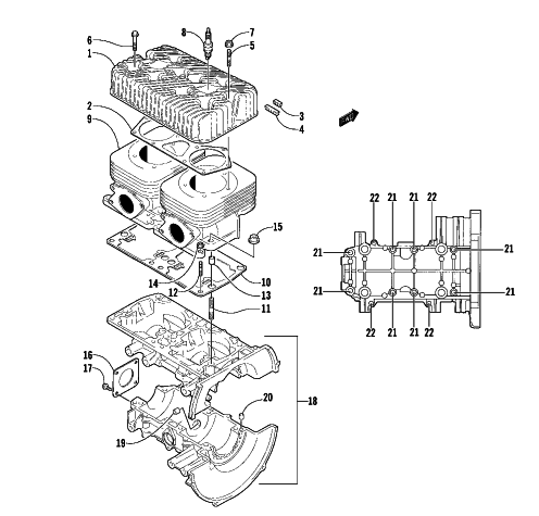 CRANKCASE AND CYLINDER