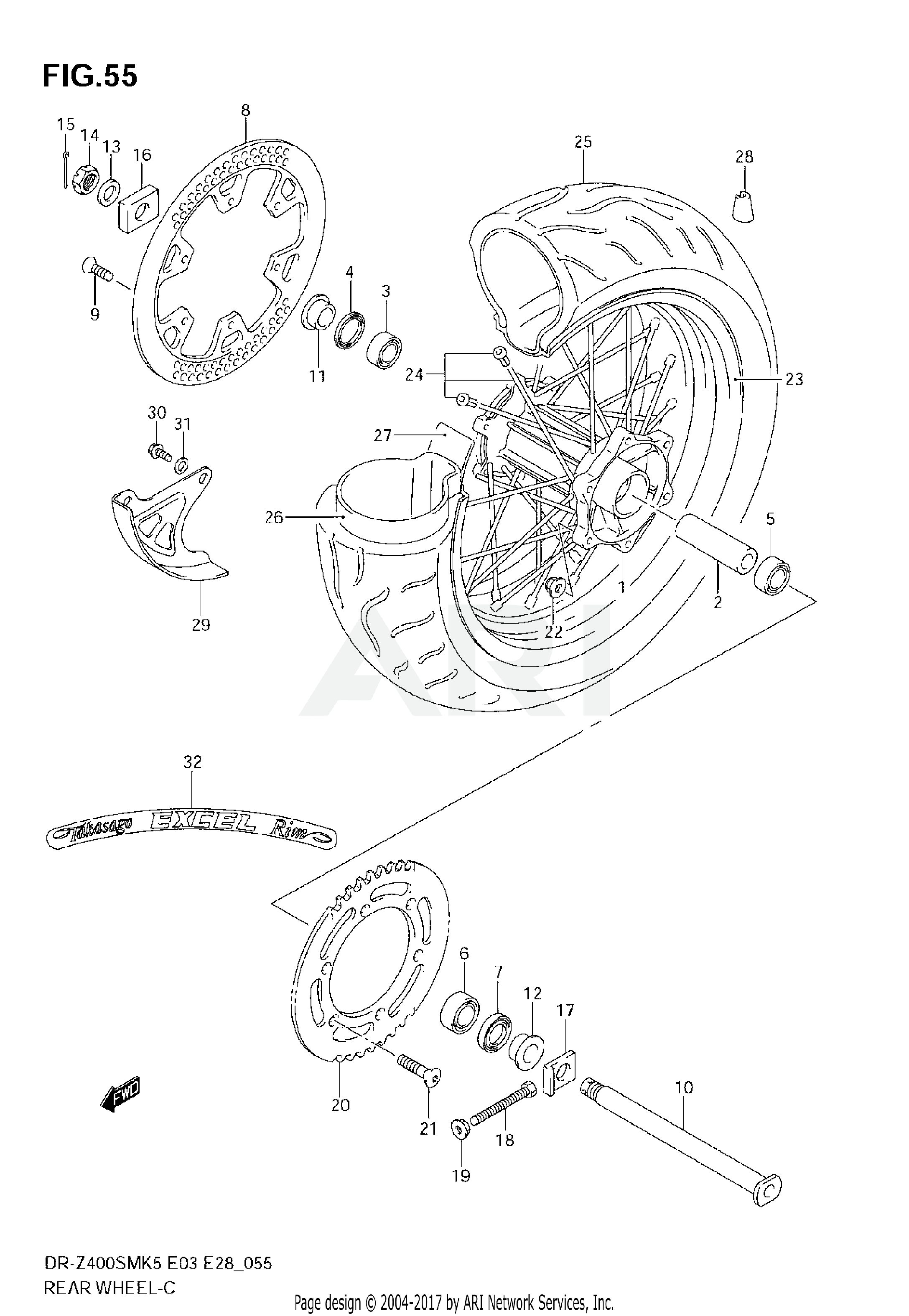 REAR WHEEL (MODEL K5/K6)