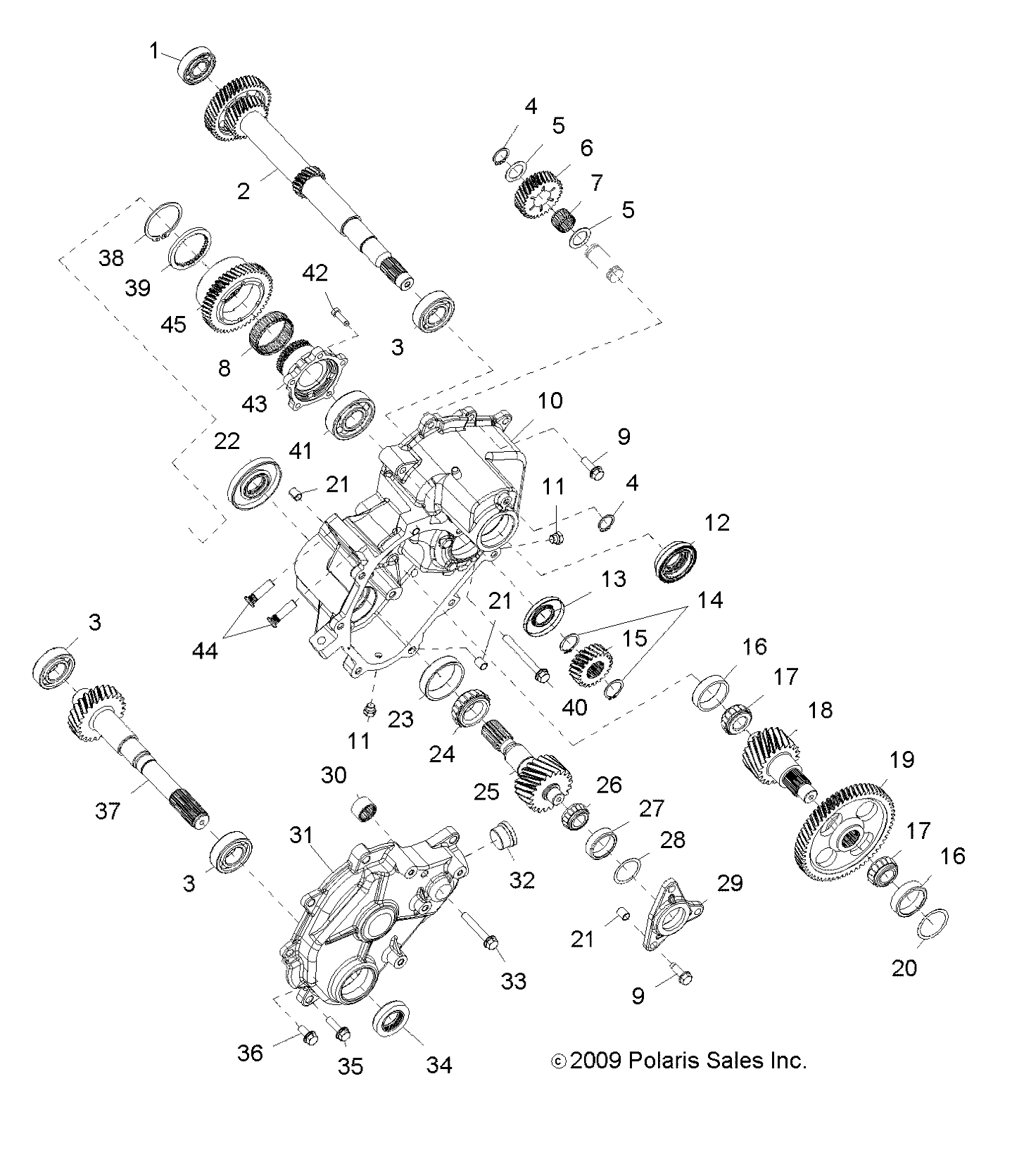 DRIVE TRAIN, MAIN GEARCASE INTERNAL COMPONENTS 1 (Built 5/17/10 and After) - R10VH76FX (49RGRTRANS10RZRI)