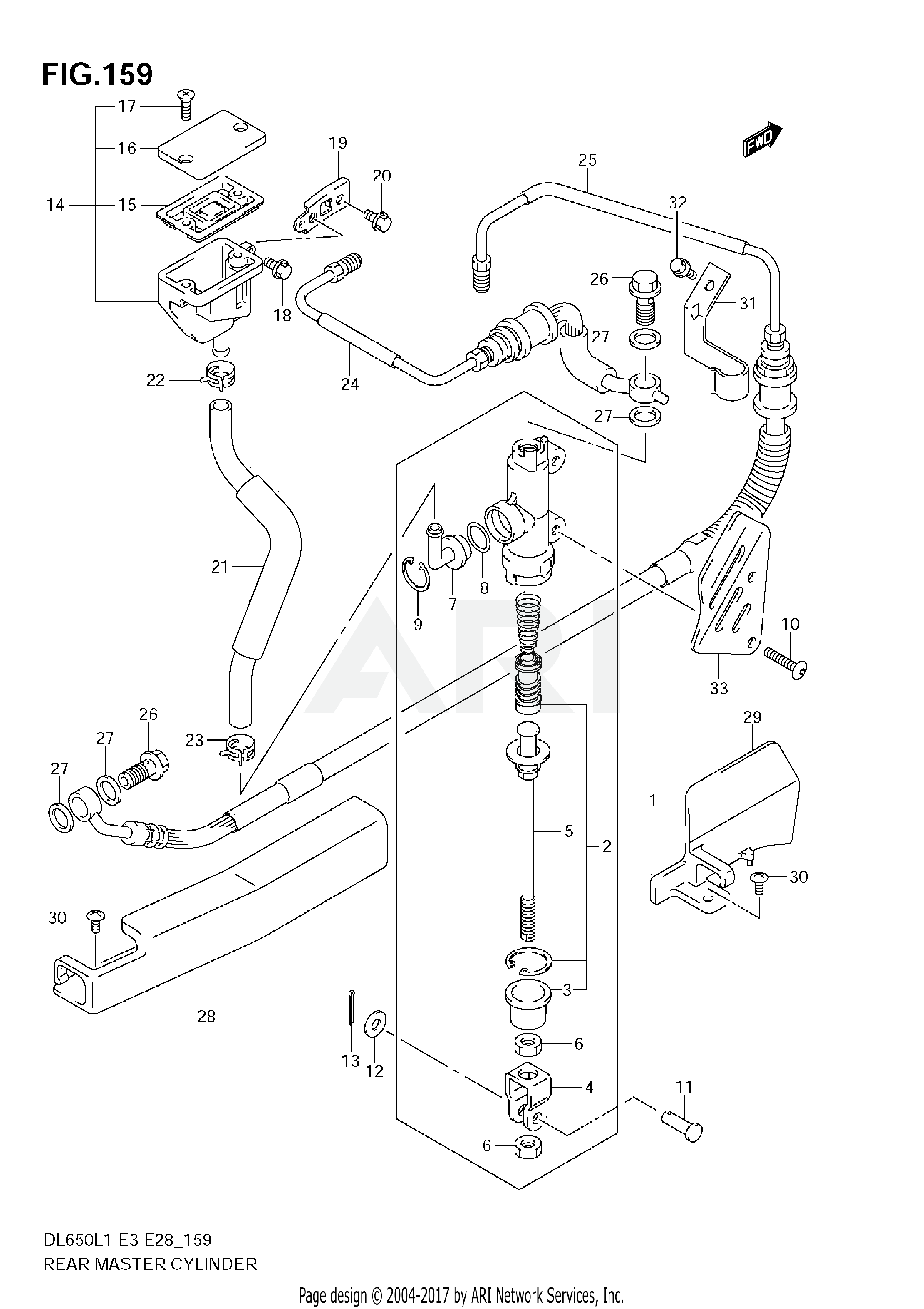 REAR MASTER CYLINDER (DL650A L1 E33)