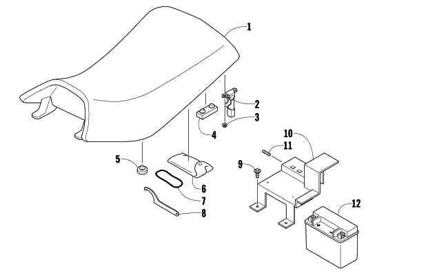 SEAT, BATTERY, AND TOOL KIT ASSEMBLIES