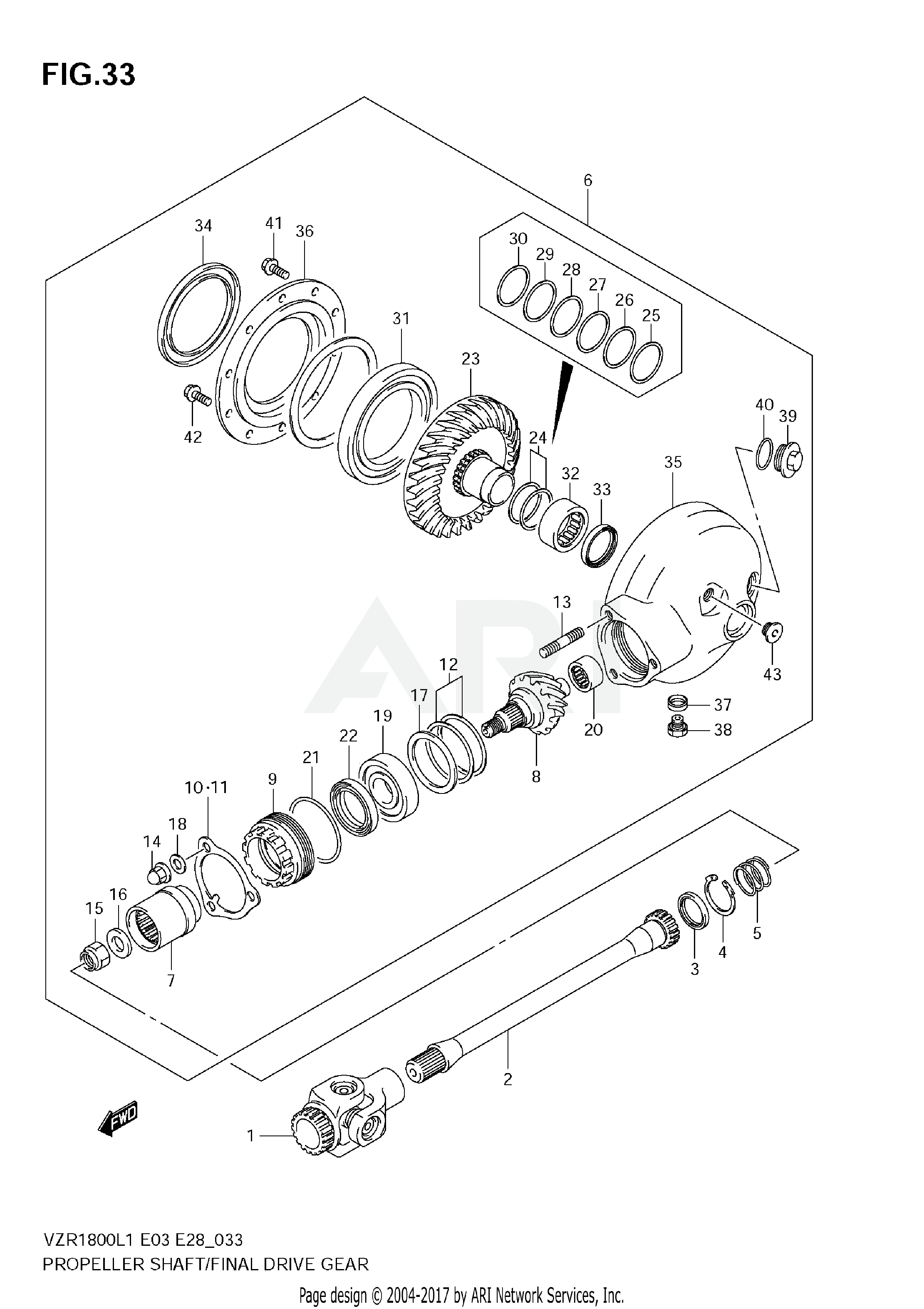 PROPELLER SHAFT/FINAL DRIVE GEAR (VZR1800 L1 E33)