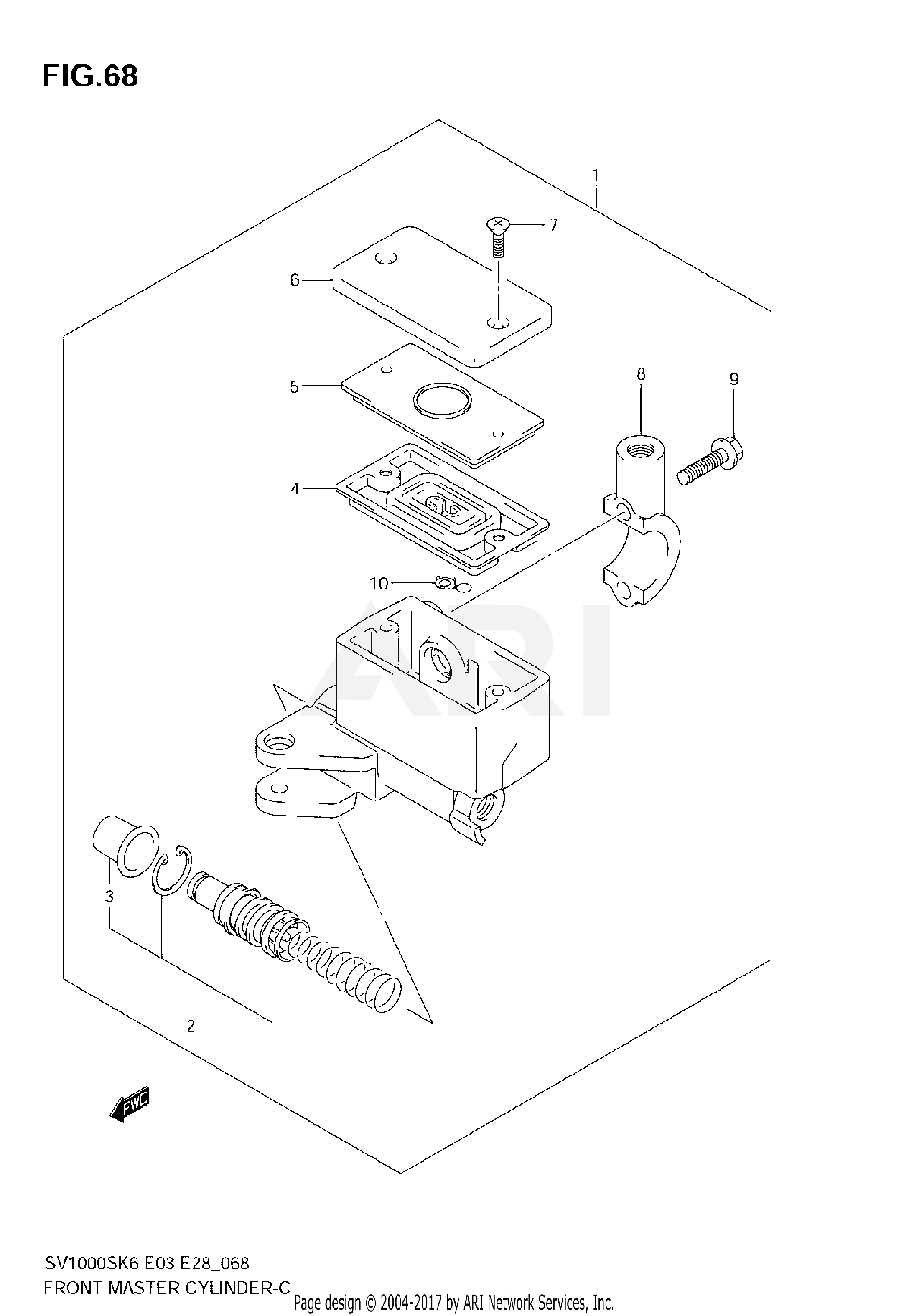 FRONT MASTER CYLINDER (SV1000K6) NOT FOR US MARKET