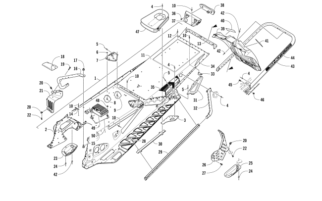 TUNNEL, REAR BUMPER, AND SNOWFLAP ASSEMBLY