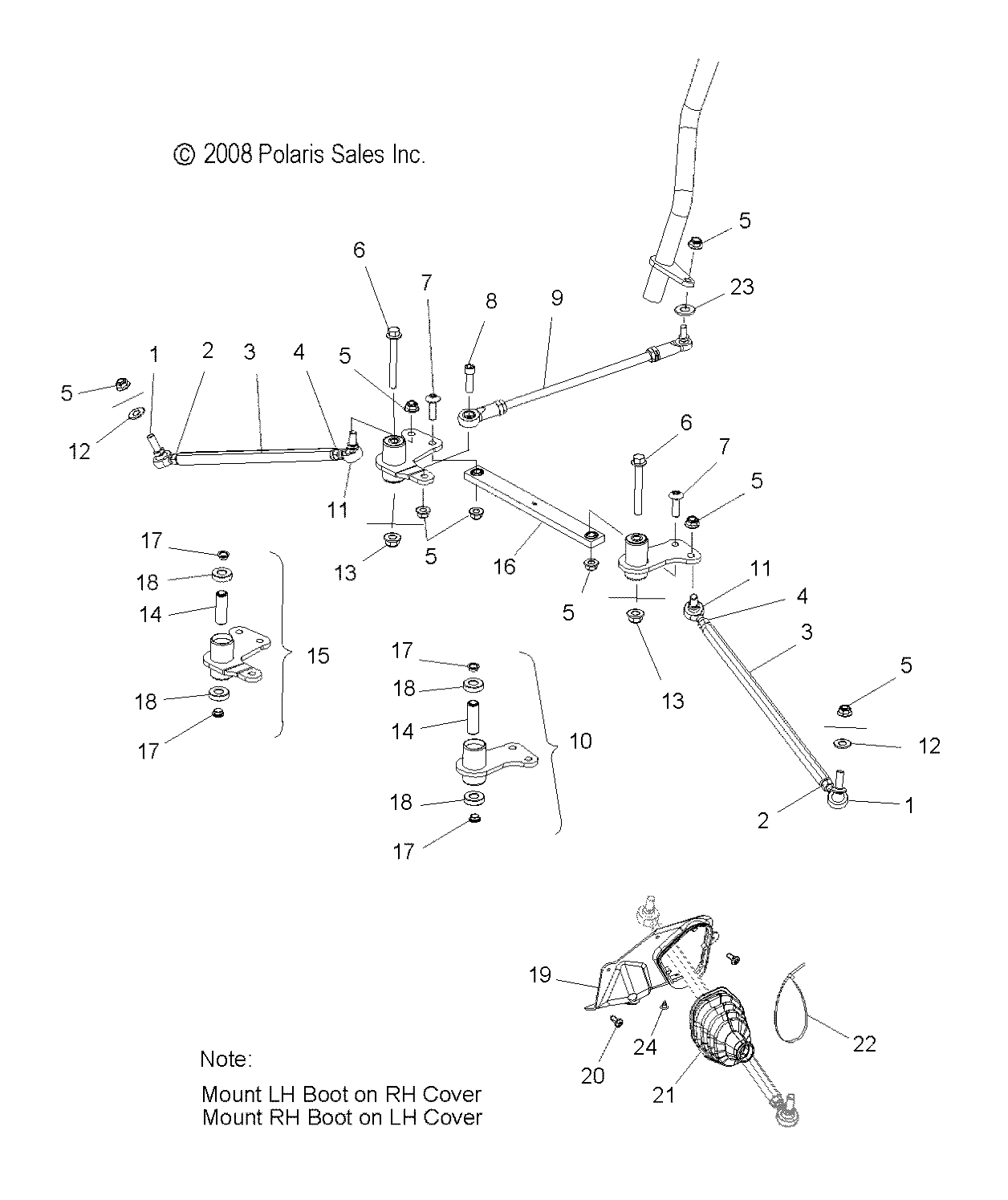 STEERING, LOWER and TIE RODS - S11PS6HSA/HSL (49SNOWSTEERINGLWR09800SHIFT)