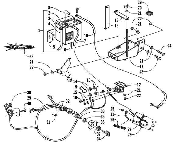 BATTERY, SOLENOID, AND CABLES (OPTIONAL)