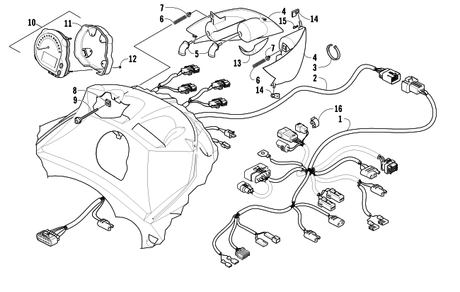 HEADLIGHT, INSTRUMENTS, AND WIRING ASSEMBLIES