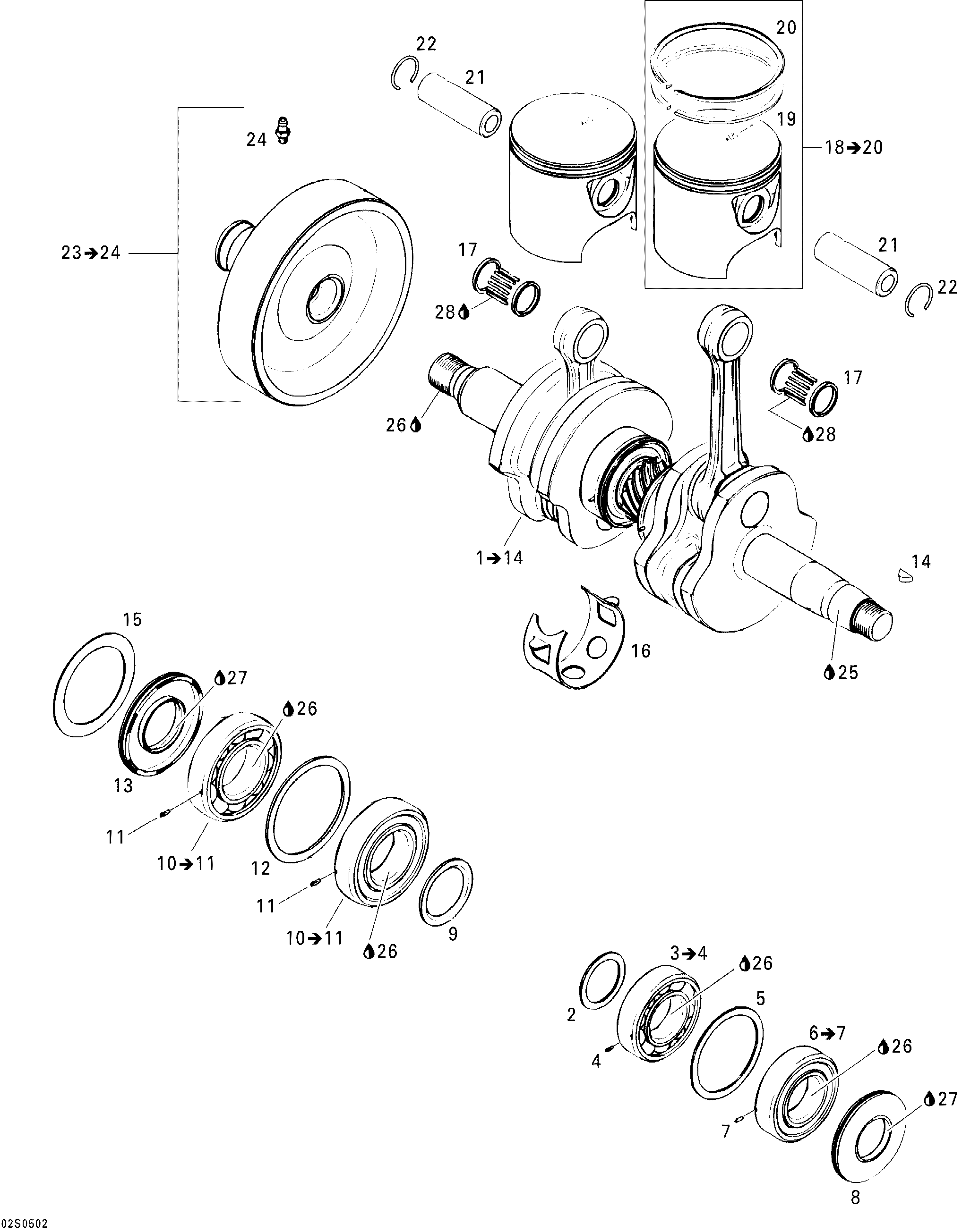 Crankshaft And Pistons