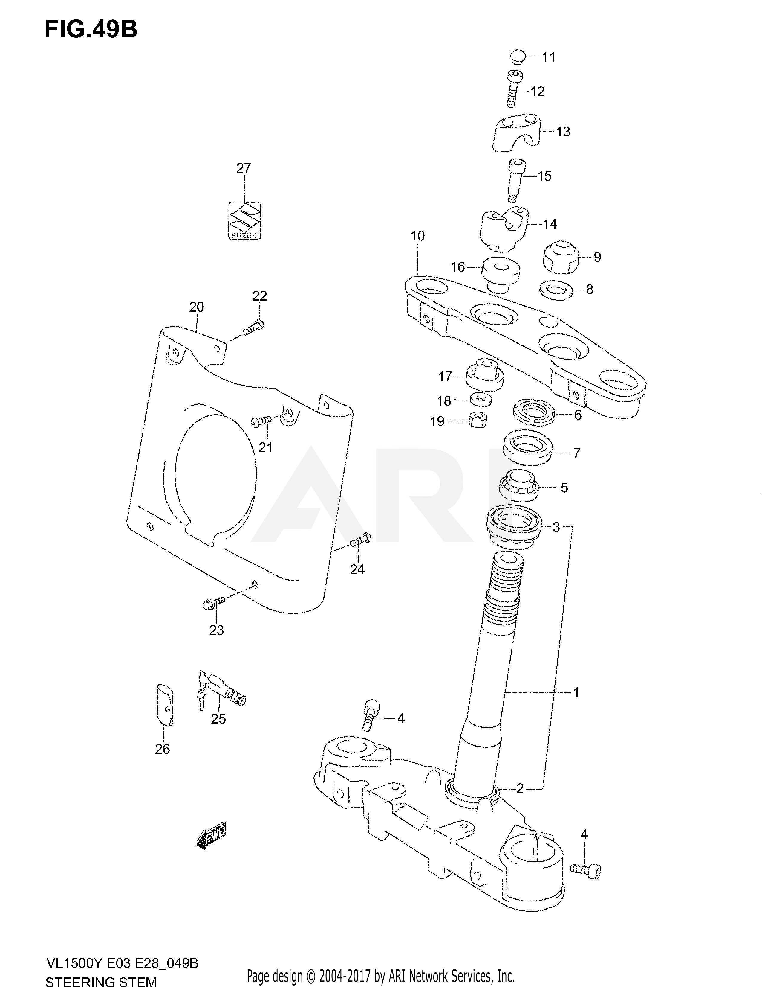 STEERING STEM (MODEL K1/K2/K3/K4)