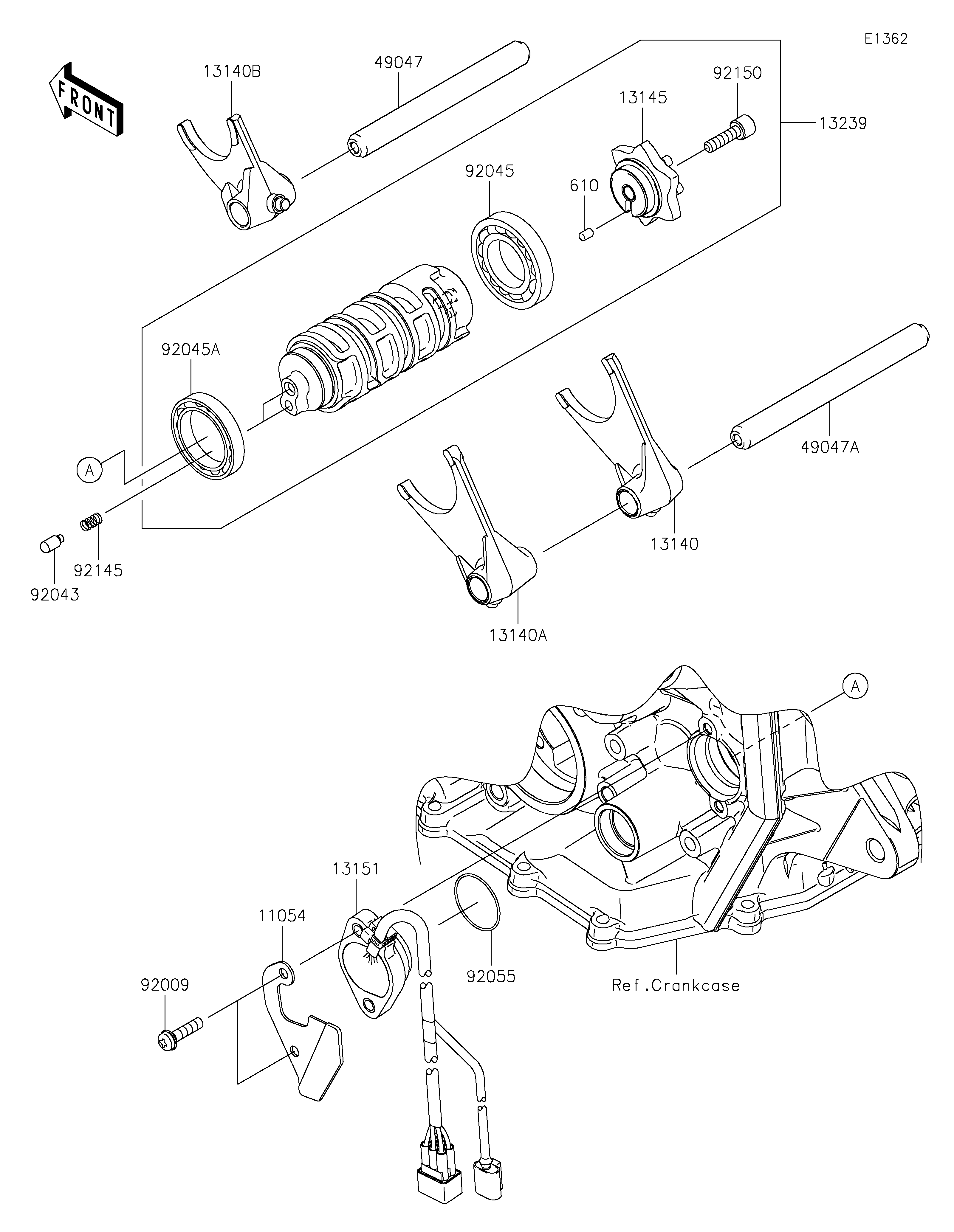 Gear Change Drum/Shift Fork(s)