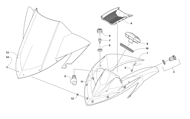 WINDSHIELD AND INSTRUMENTS ASSEMBLIES