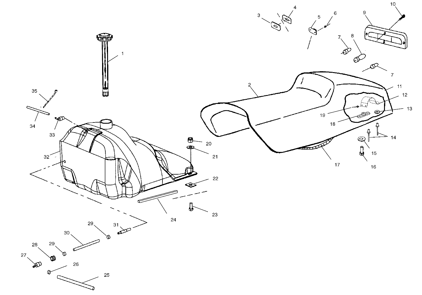 SEAT and GAS TANK - S02NP7CS/S02NE7CS (4973447344A04)