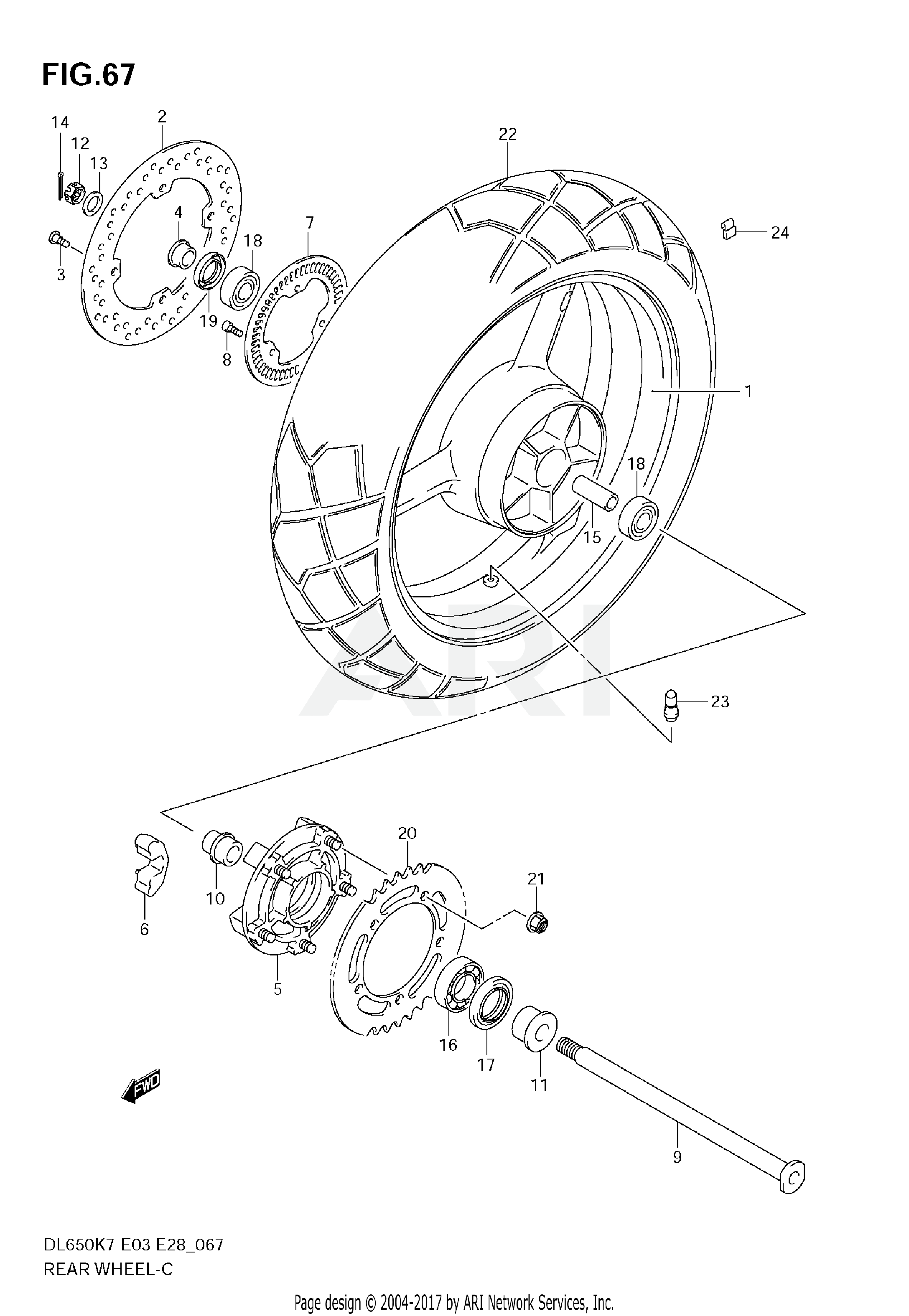 REAR WHEEL (DL650AK7/AK8/AK9)