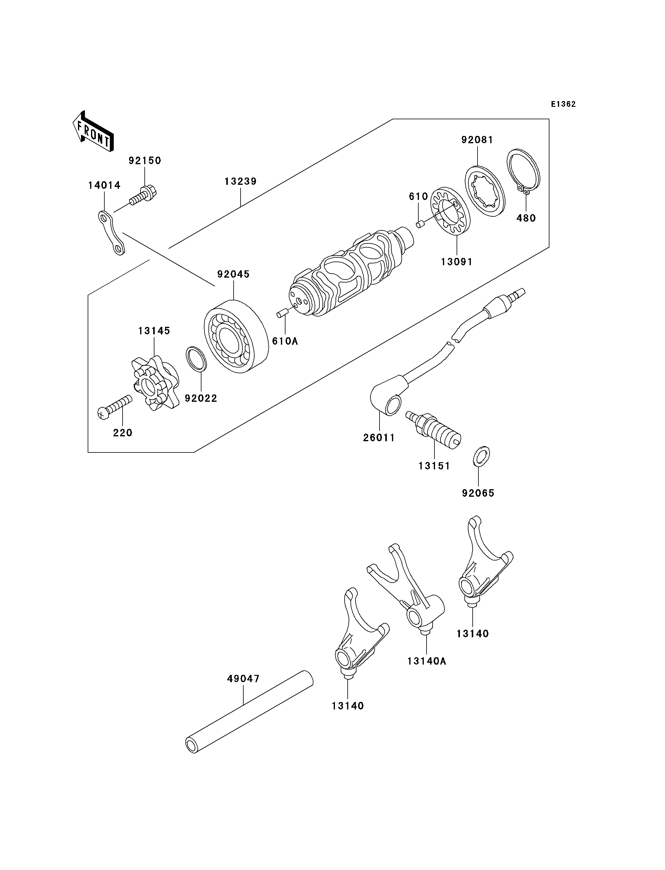 Gear Change Drum/Shift Fork(s)