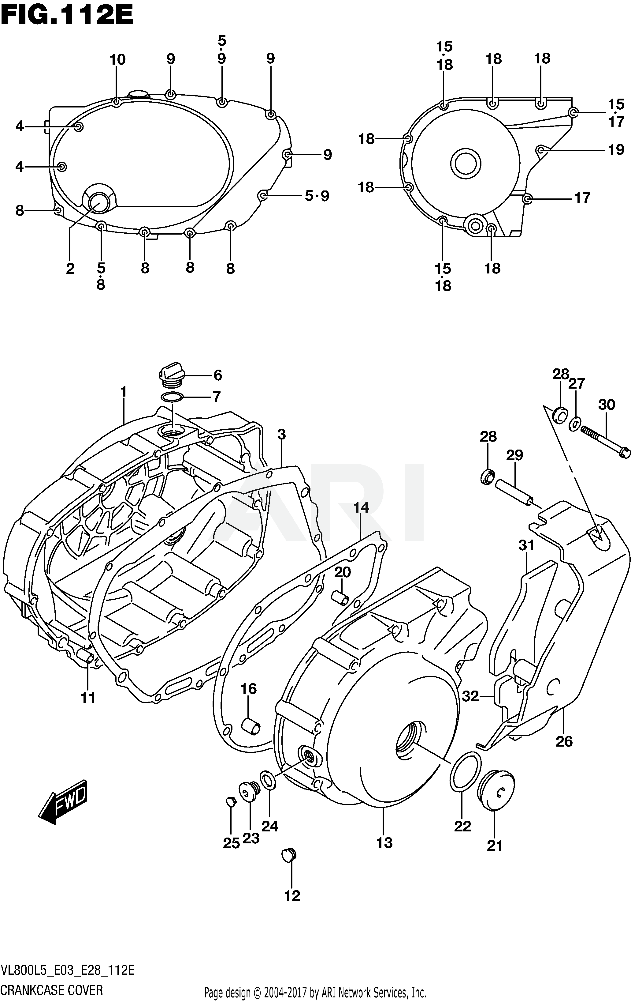 CRANKCASE COVER (VL800TL5 E33)