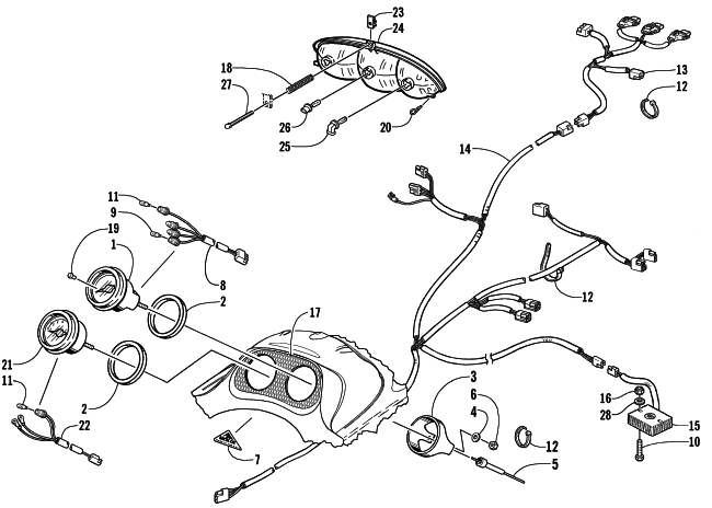 HEADLIGHT, INSTRUMENTS, AND WIRING ASSEMBLIES