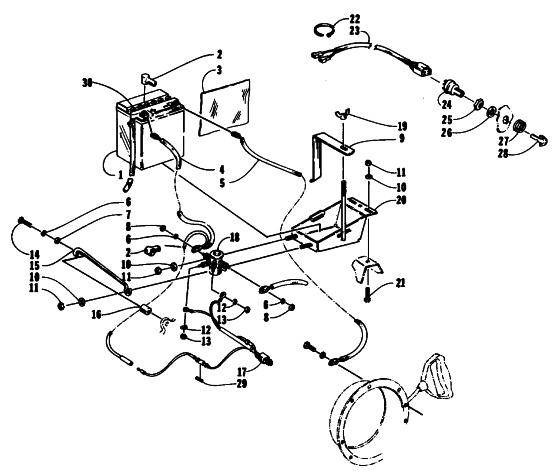 BATTERY, SOLENOID, AND CABLES