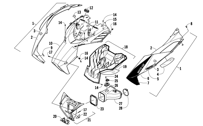 HOOD AND AIR INTAKE ASSEMBLY