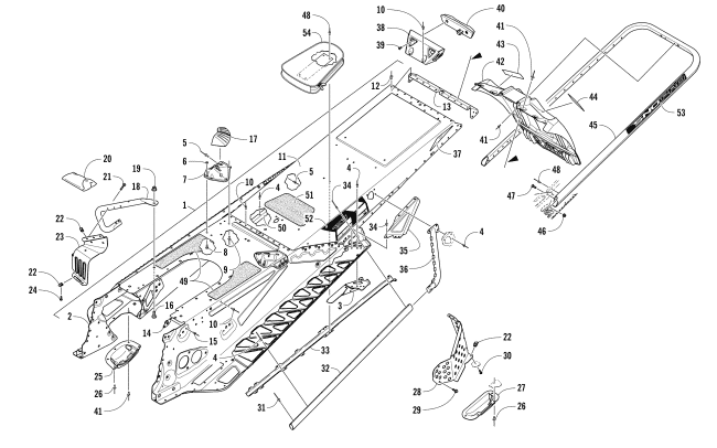 TUNNEL, REAR BUMPER, AND SNOWFLAP ASSEMBLY