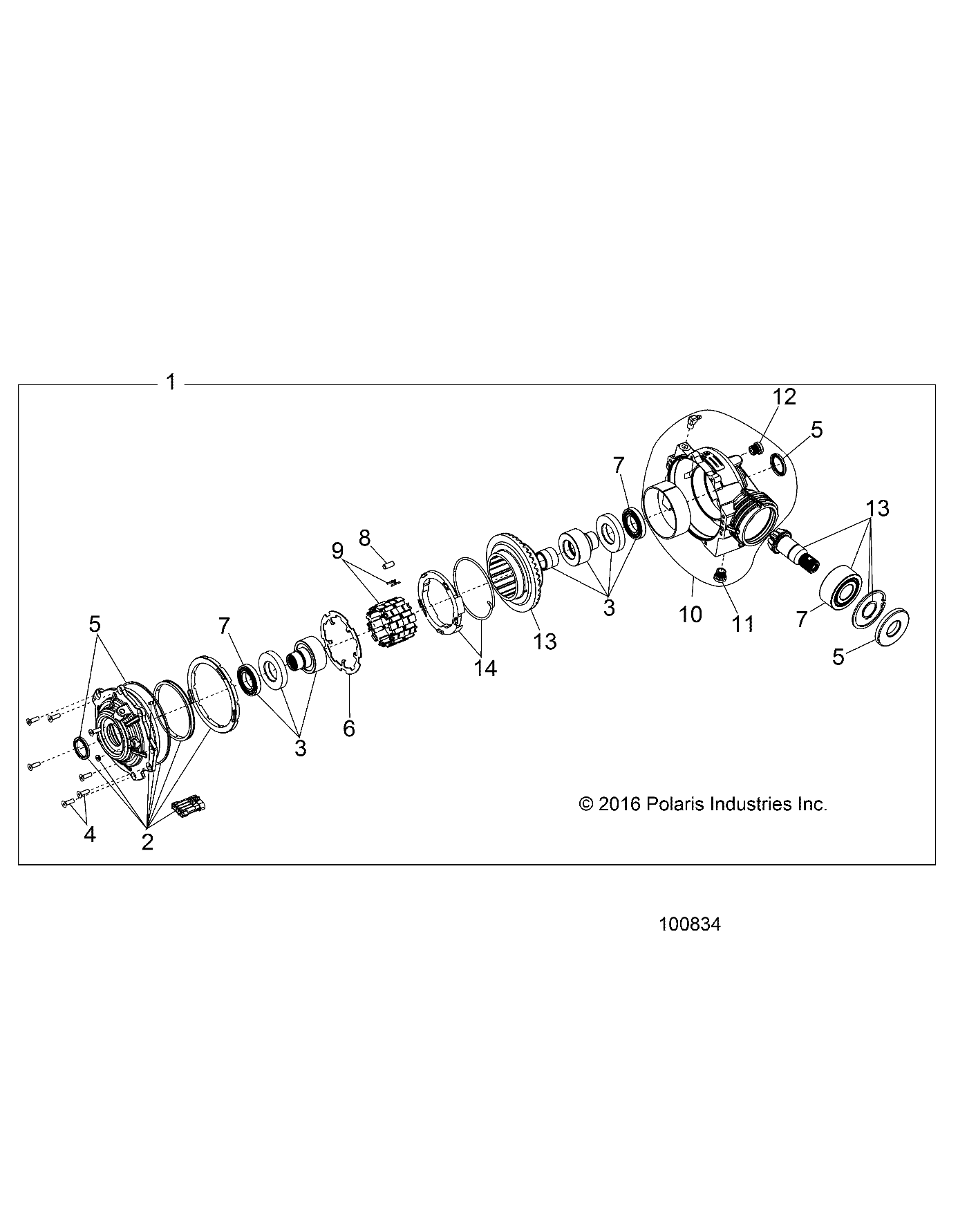 DRIVE TRAIN, FRONT GEARCASE INTERNALS (TO 1/15/2019) - A19DBA50A5 (100834)