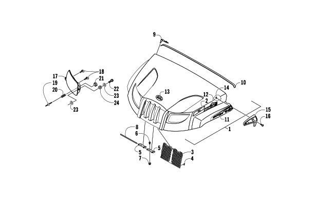 HOOD AND HEADLIGHT ASSEMBLY