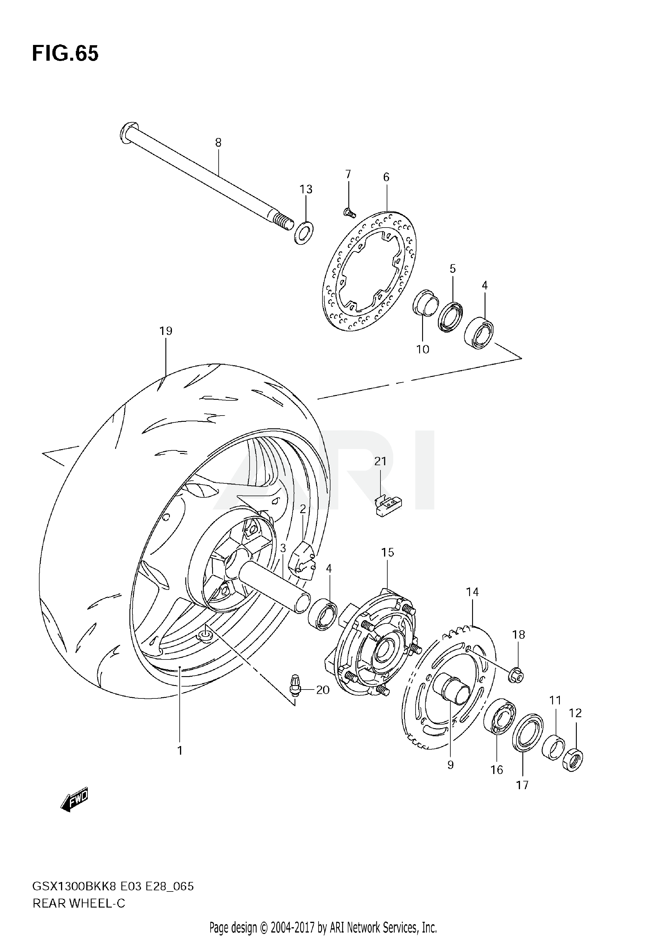 REAR WHEEL (GSX1300BKK8/K9)