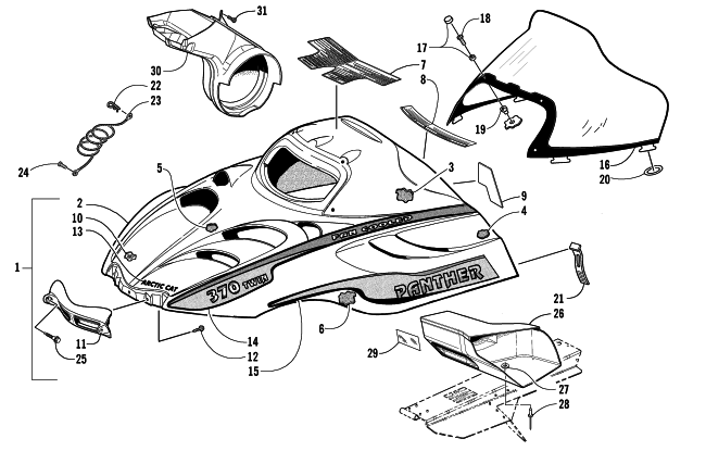 HOOD AND WINDSHIELD ASSEMBLY