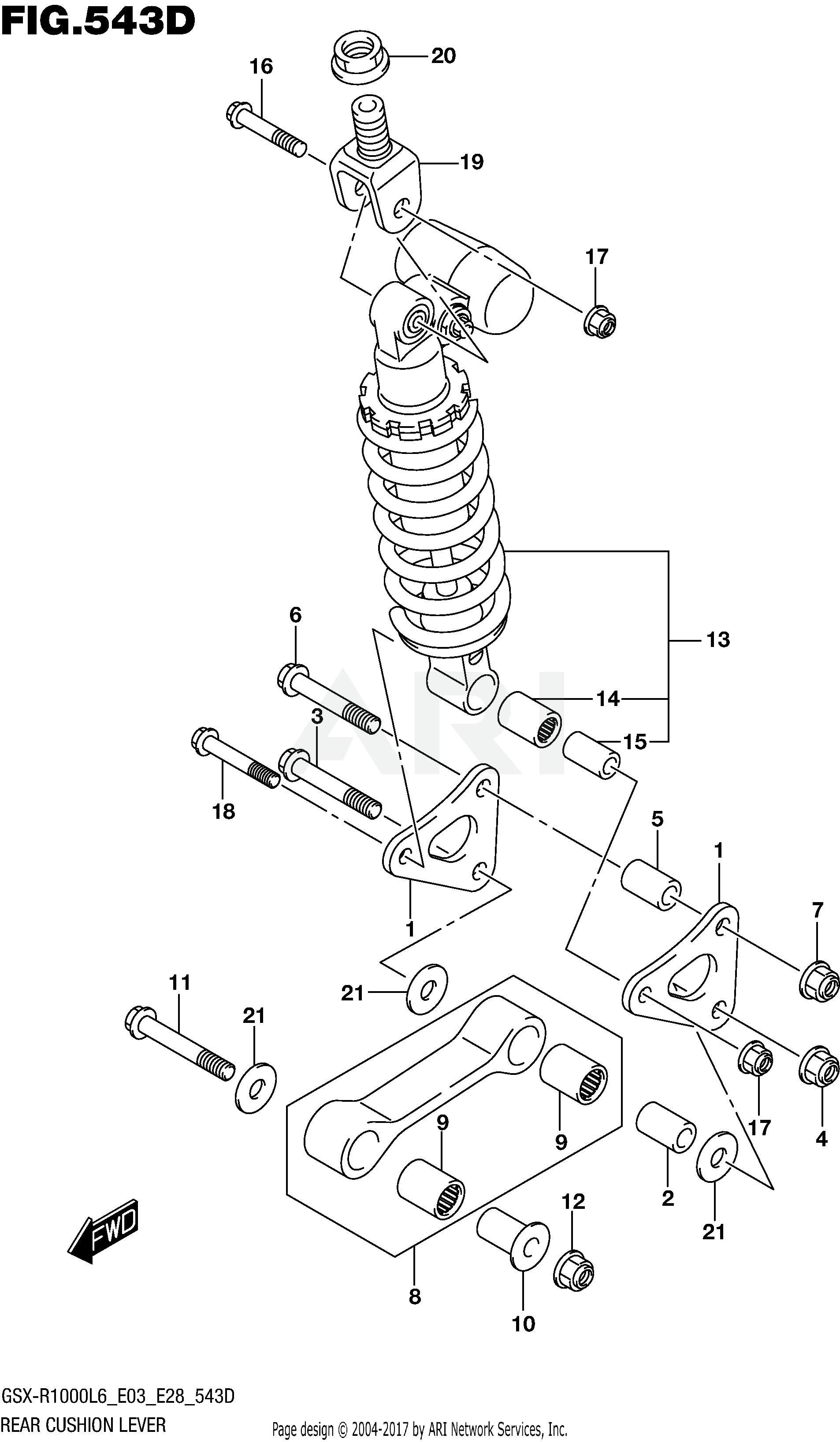 REAR CUSHION LEVER (GSX-R1000AL6 E28)