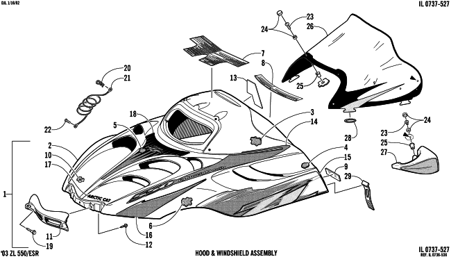 HOOD AND WINDSHIELD ASSEMBLY