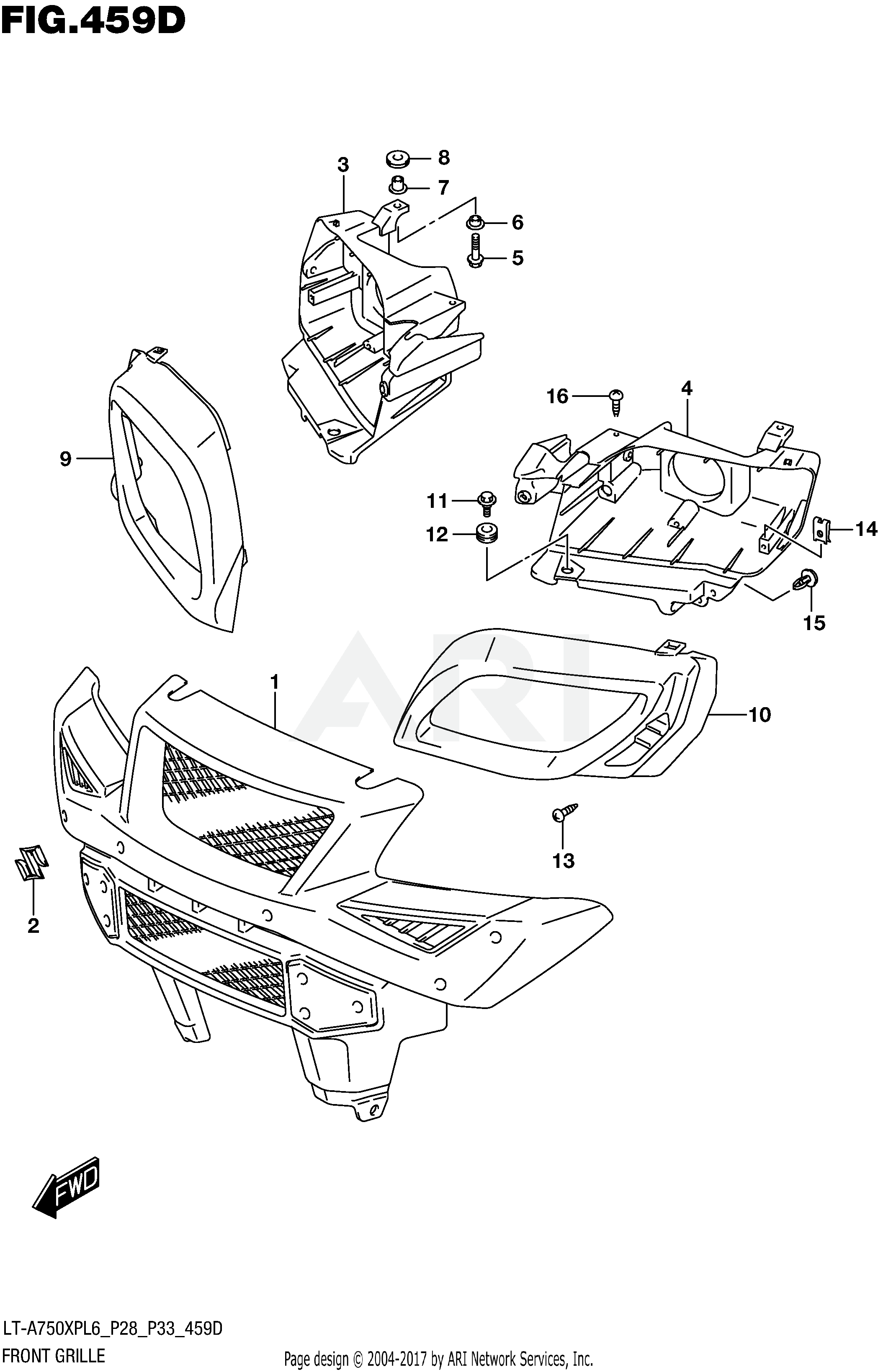 FRONT GRILLE (LT-A750XPZL6 P33)