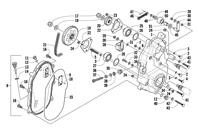 DRIVE/DROPCASE ASSEMBLY