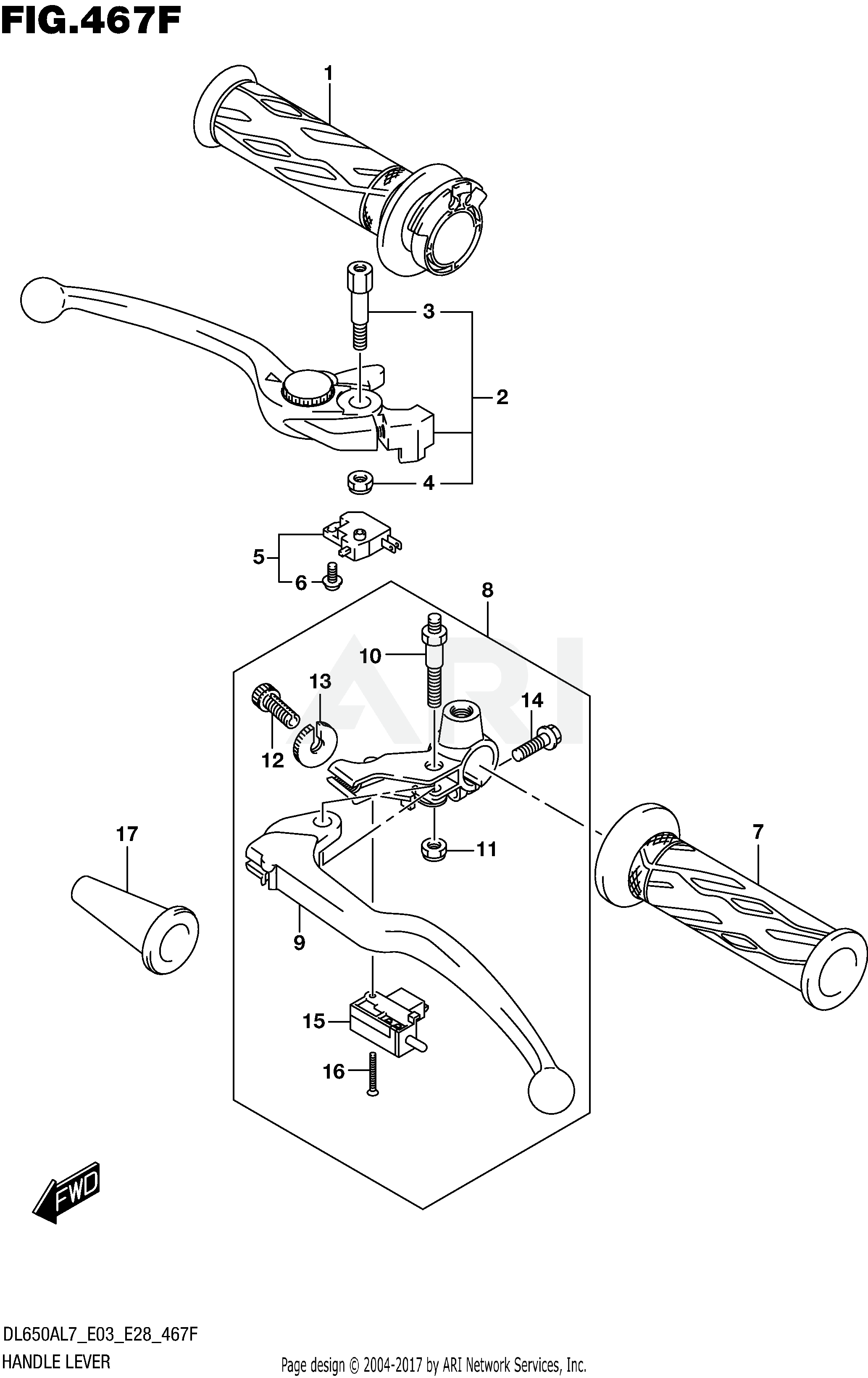 HANDLE LEVER (DL650XAL7 E33)