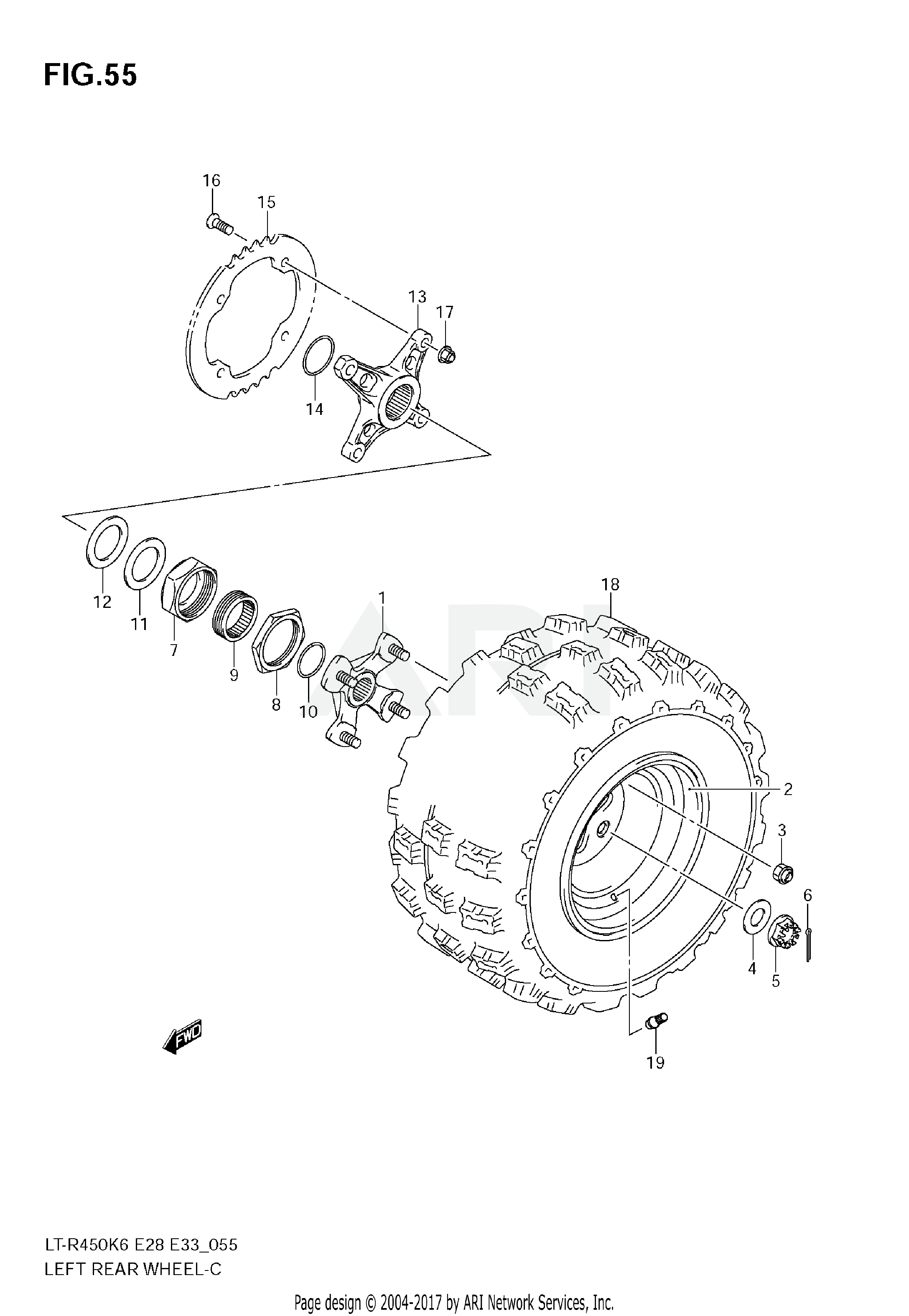 LEFT REAR WHEEL (MODEL K6)