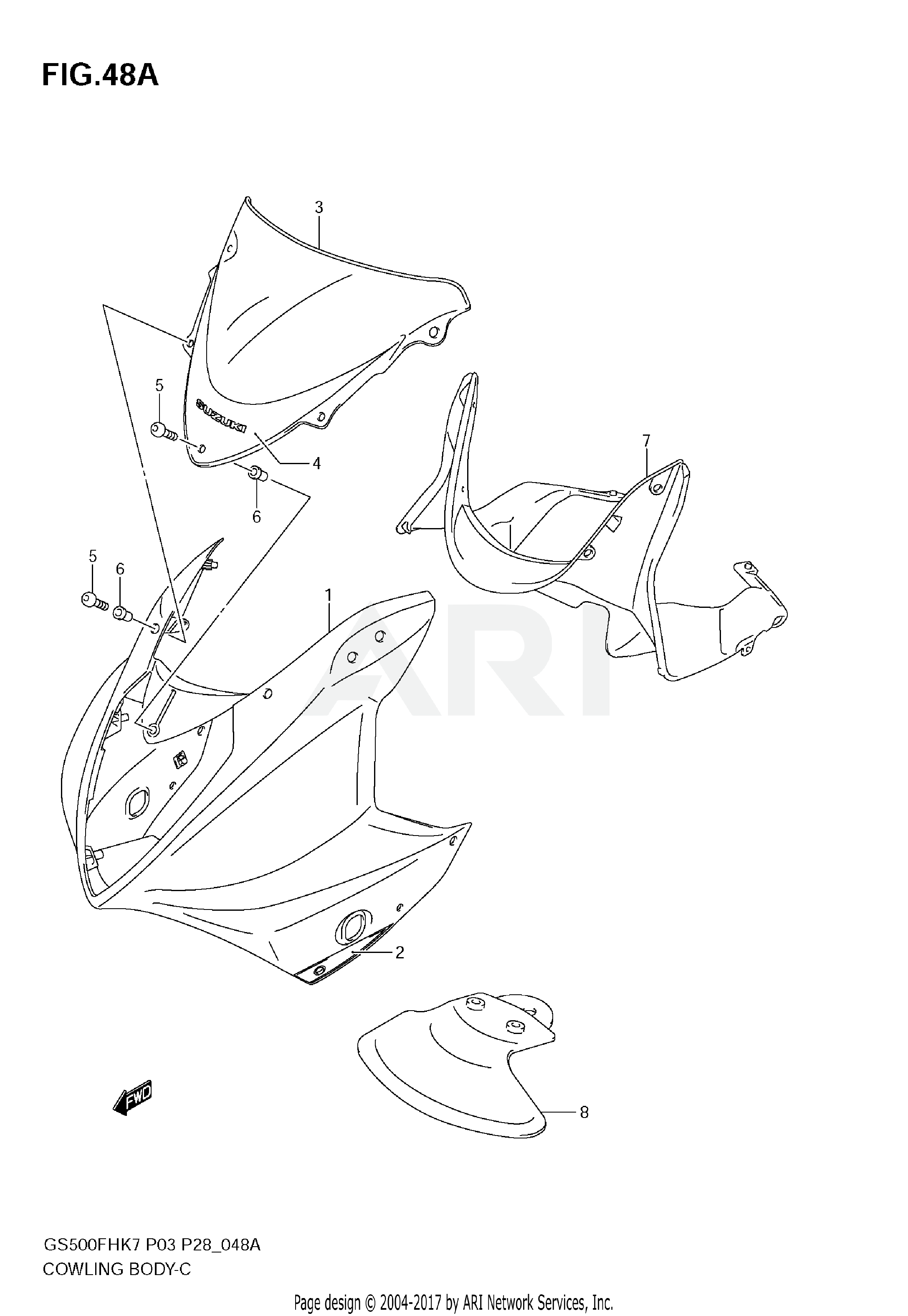 COWLING BODY (GS500FK8)