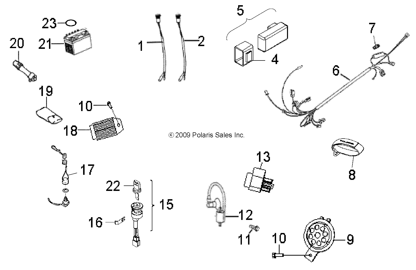 ELECTRICAL, SWITCHES, HARNESS and INDICATORS - A11KA09AB/AD (49ATVELECT10OTLW90)